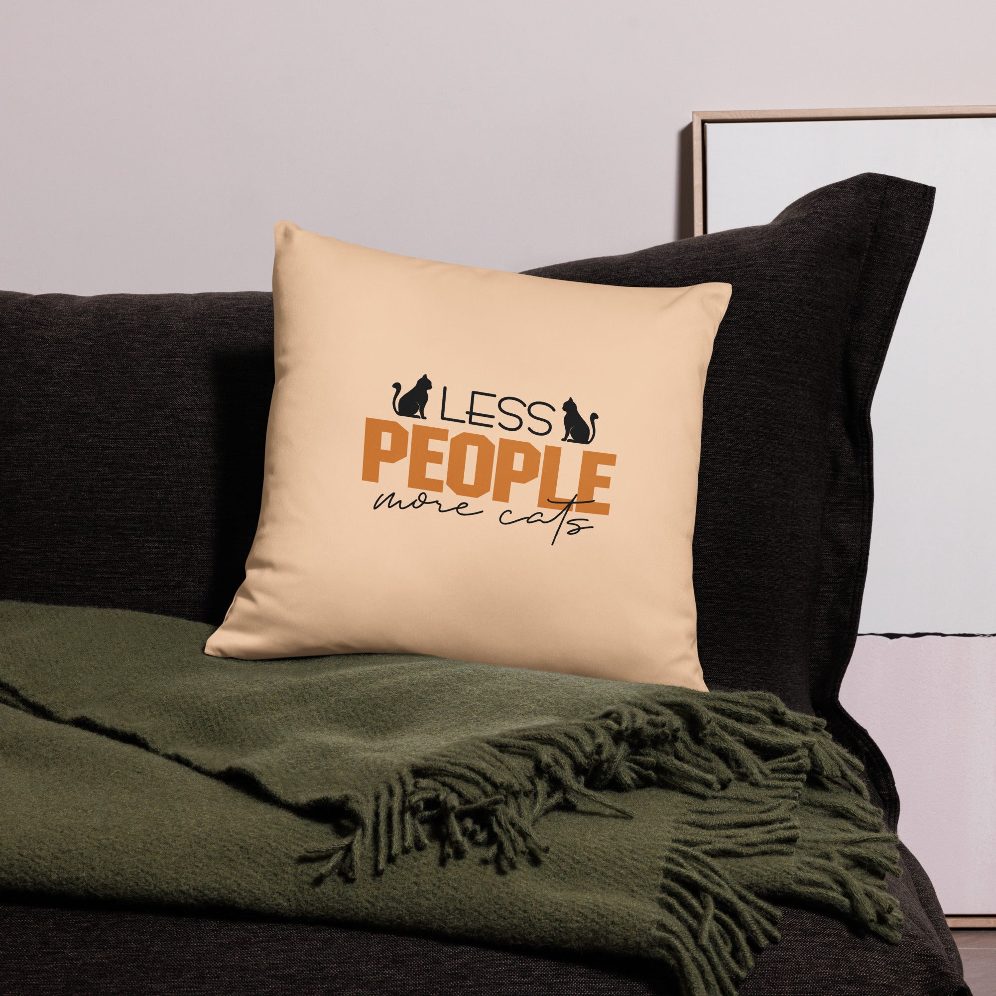 LESS PEOPLE MORE CATS - Pillow Case