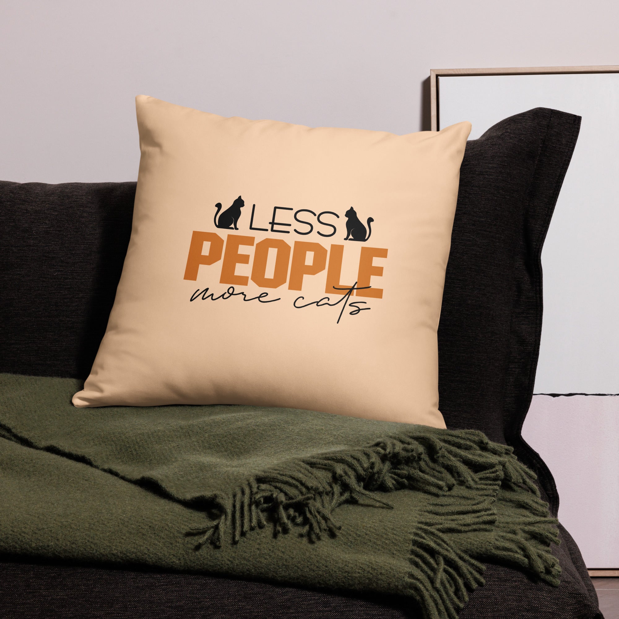 LESS PEOPLE MORE CATS - Pillow Case