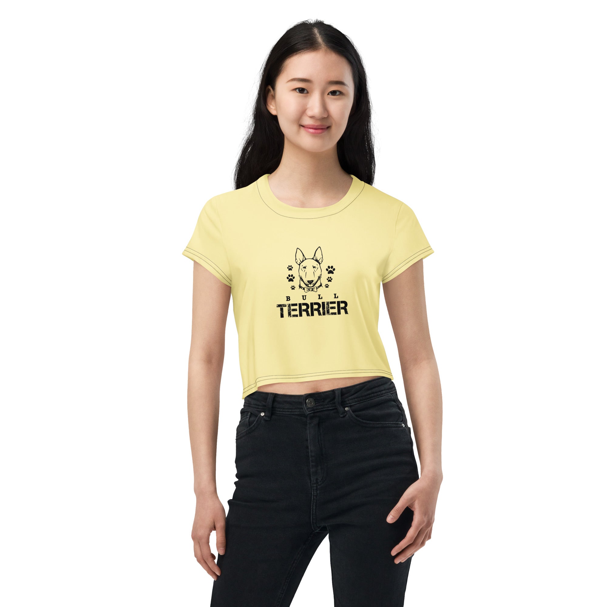 BULL TERRIER - All-Over Print Crop Tee