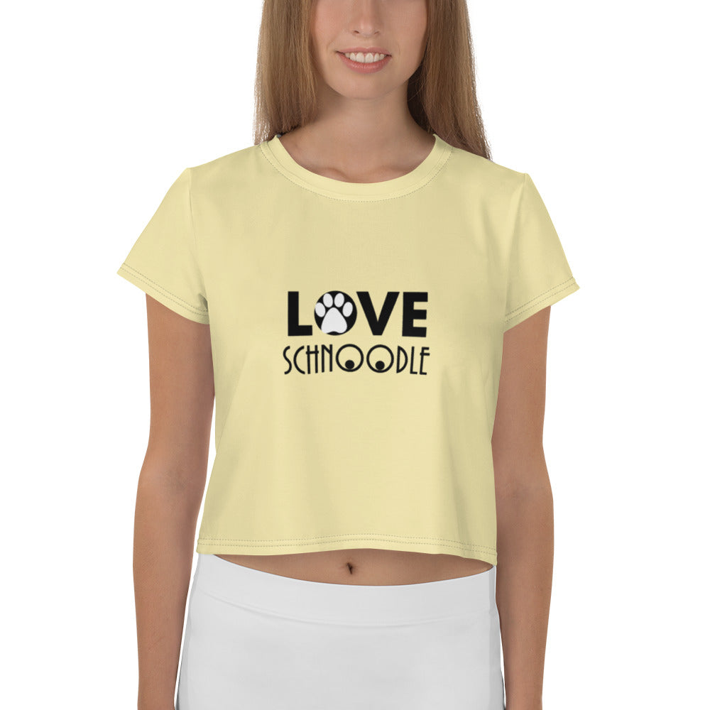 LOVE SCHNOODLE - All-Over Print Crop Tee
