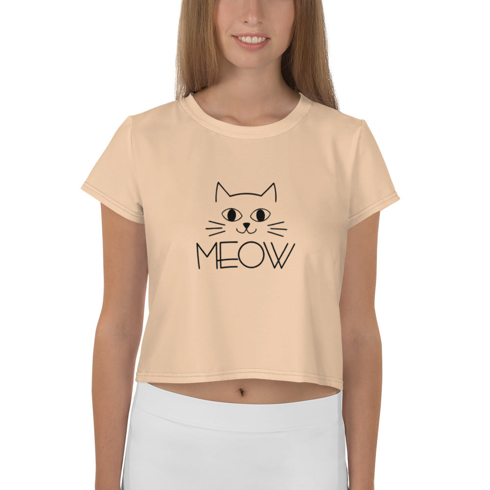 MEOW - All-Over Print Crop Tee