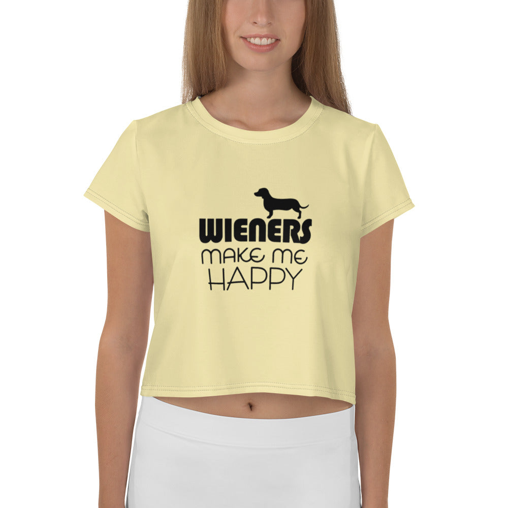 WIENERS MAKE ME HAPPY - All-Over Print Crop Tee