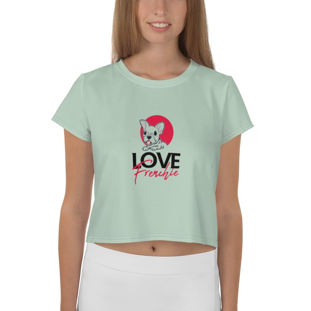 LOVE FRENCHIE - All-Over Print Crop Tee