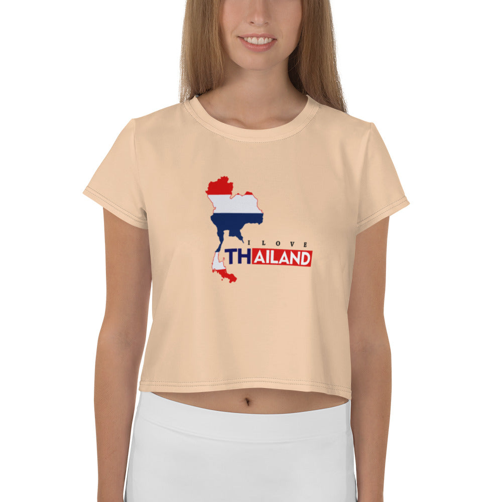 I LOVE THAILAND - All-Over Print Crop Tee
