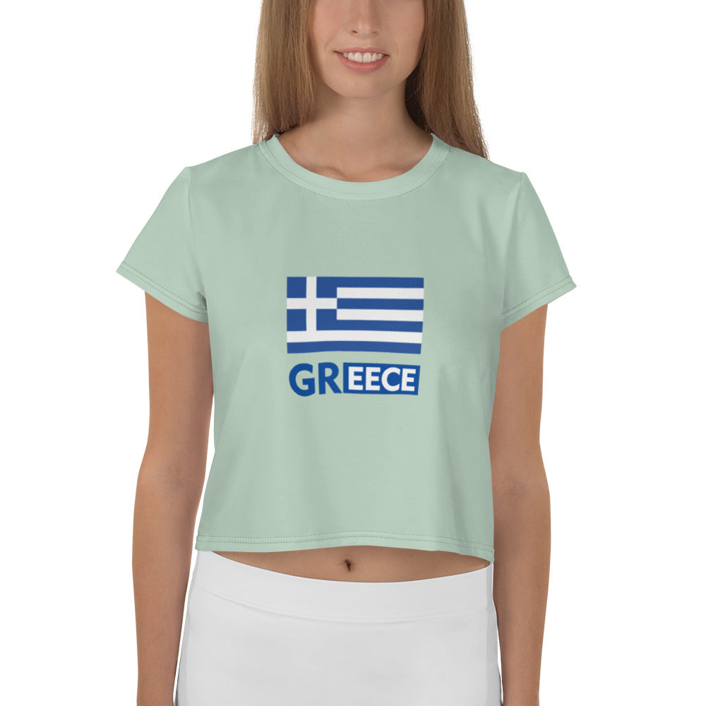 GREECE - All-Over Print Crop Tee