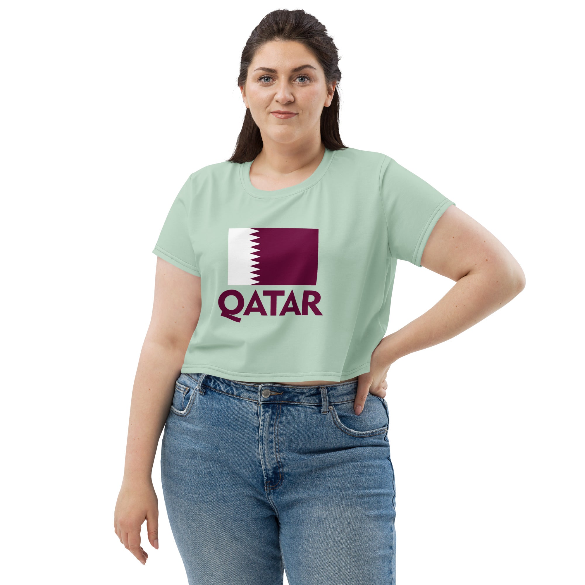 QATAR - All-Over Print Crop Tee