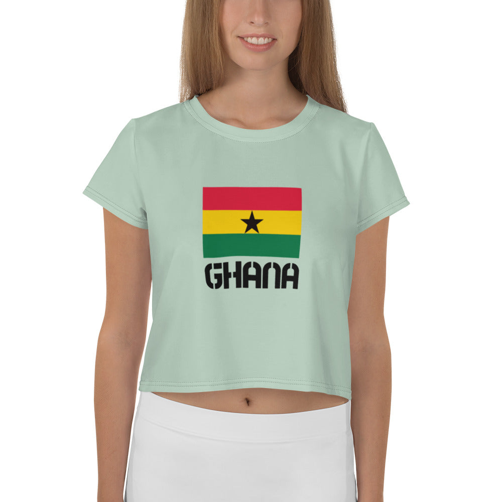 GHANA - All-Over Print Crop Tee