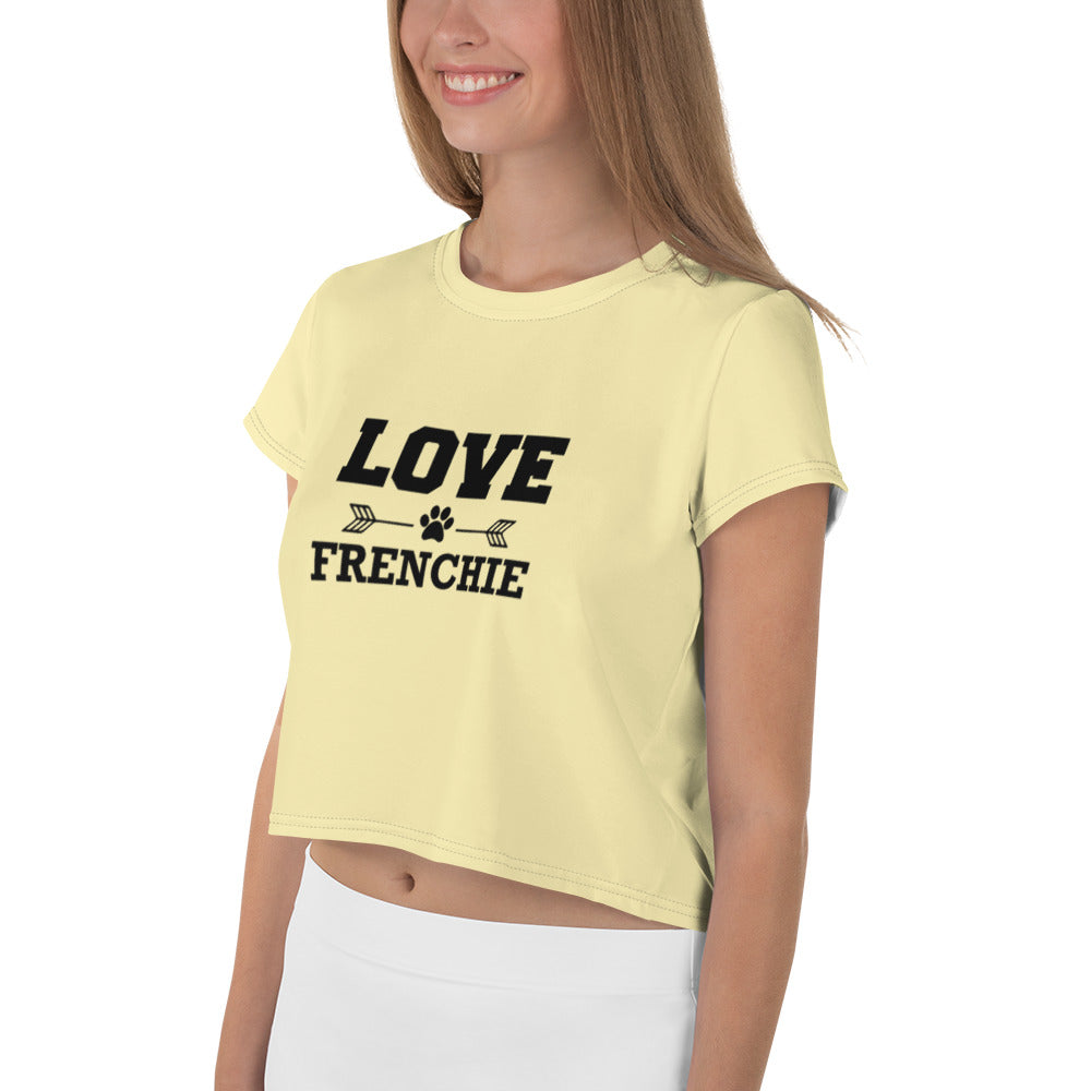 LOVE FRENCHIE - All-Over Print Crop Tee