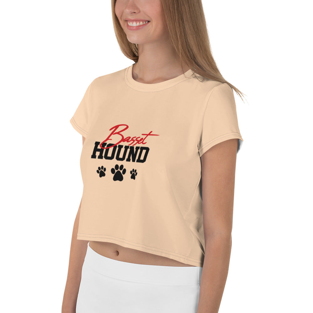 BASSET HOUND - All-Over Print Crop Tee