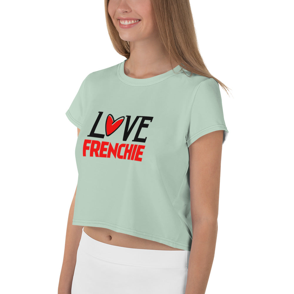 LOVE FRENCHIE - All-Over Print Crop Tee