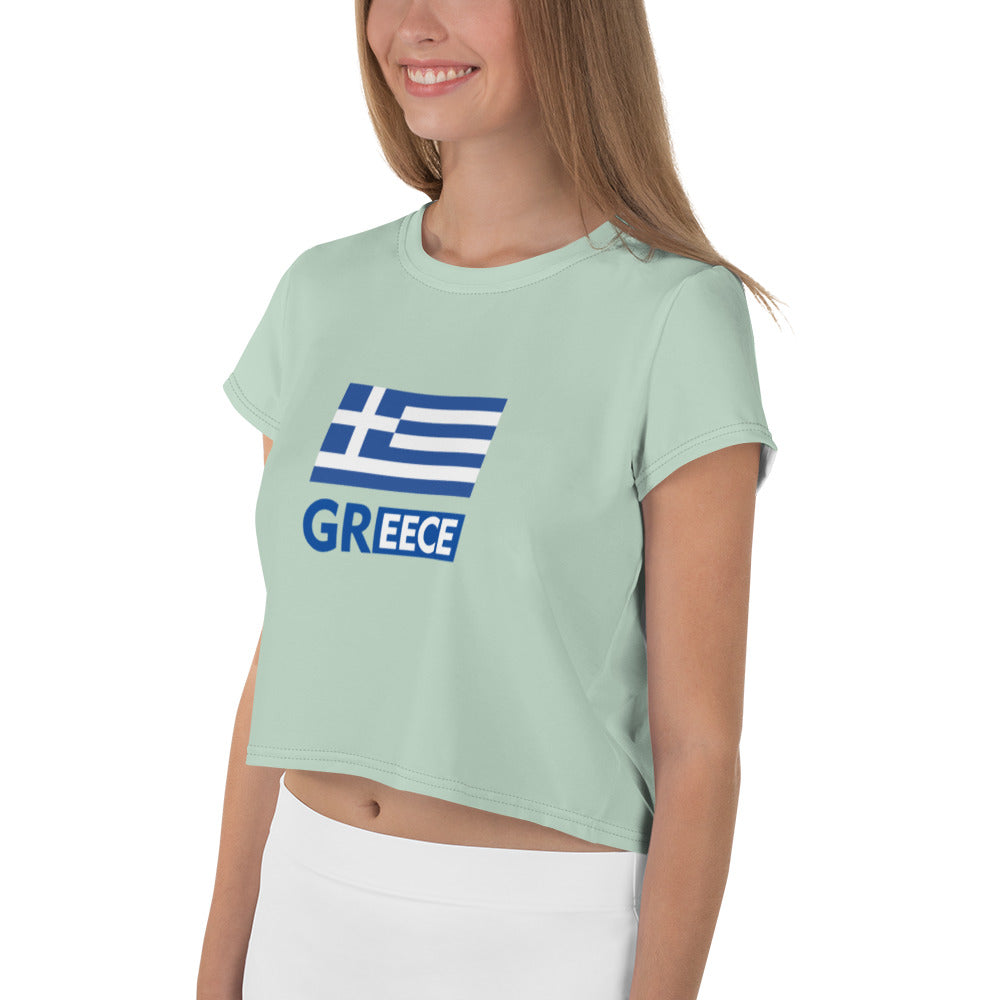 GREECE - All-Over Print Crop Tee