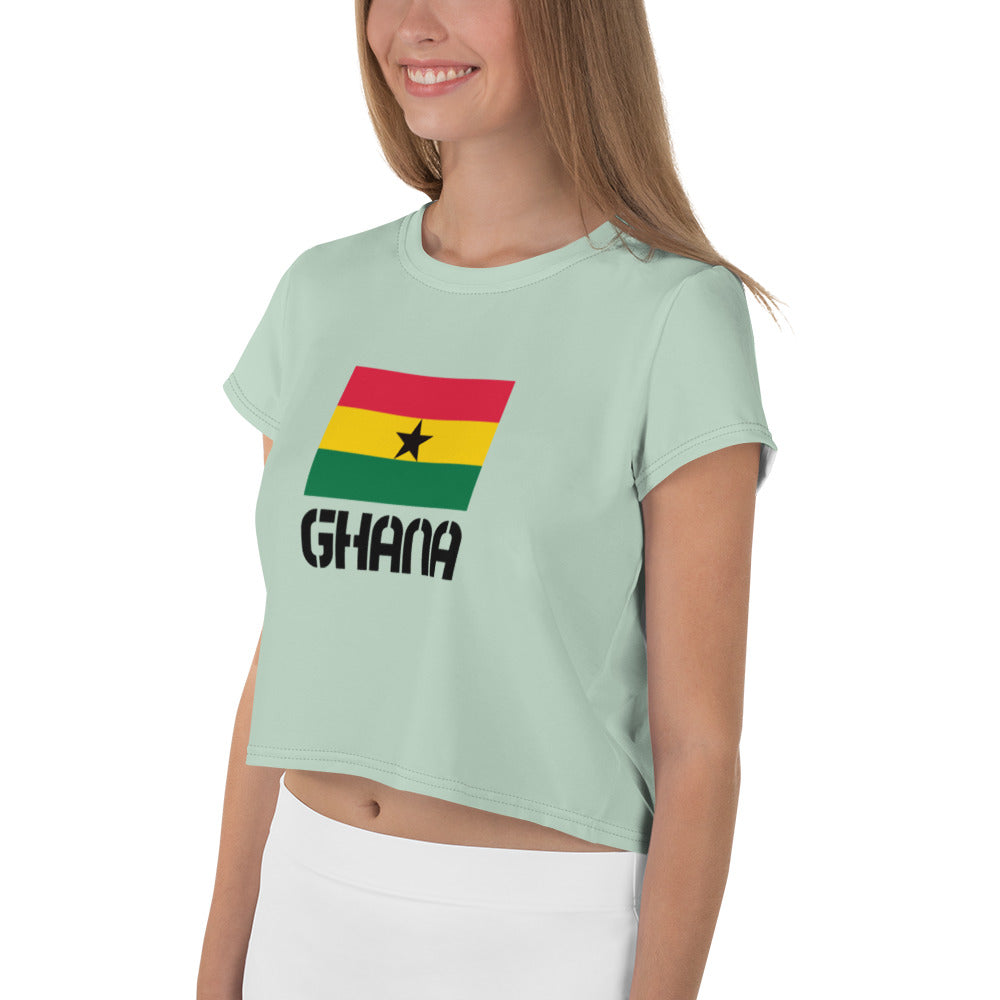 GHANA - All-Over Print Crop Tee