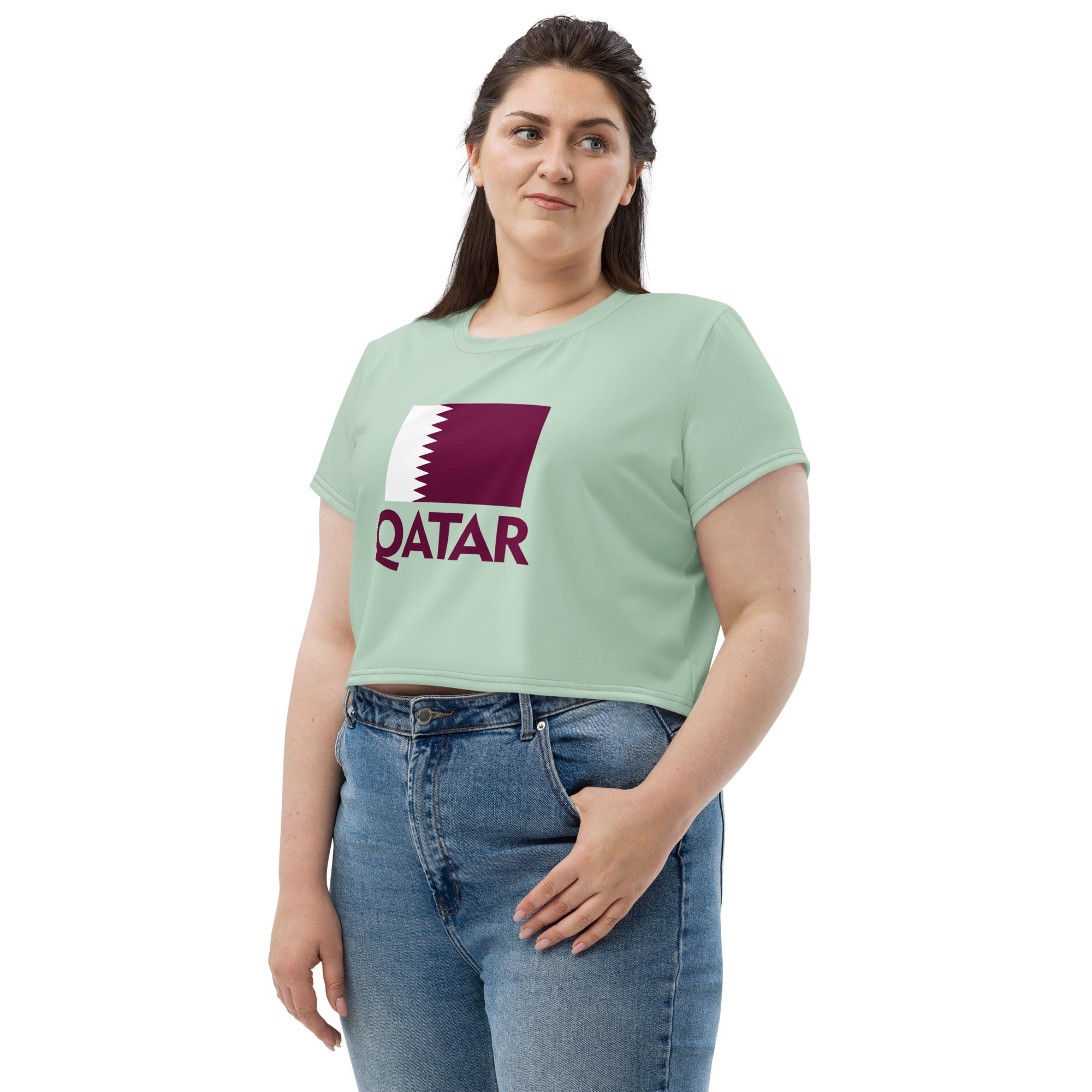 QATAR - All-Over Print Crop Tee