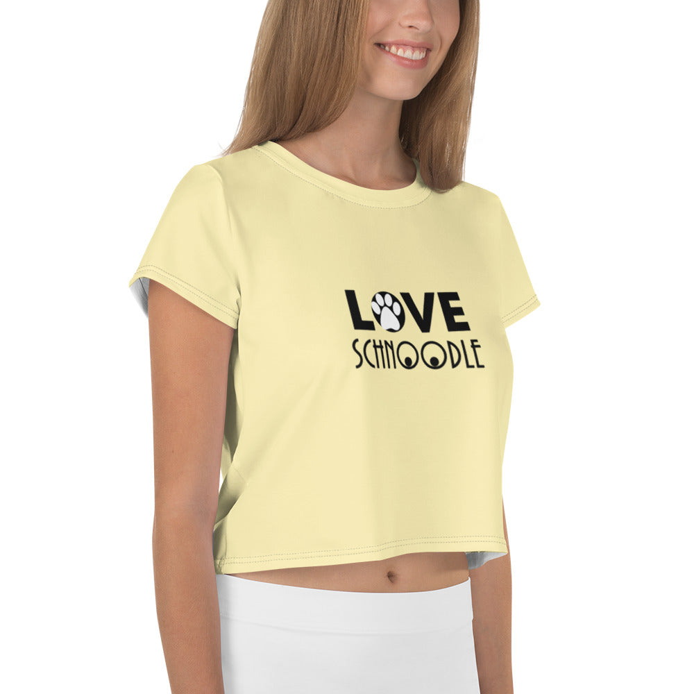 LOVE SCHNOODLE - All-Over Print Crop Tee