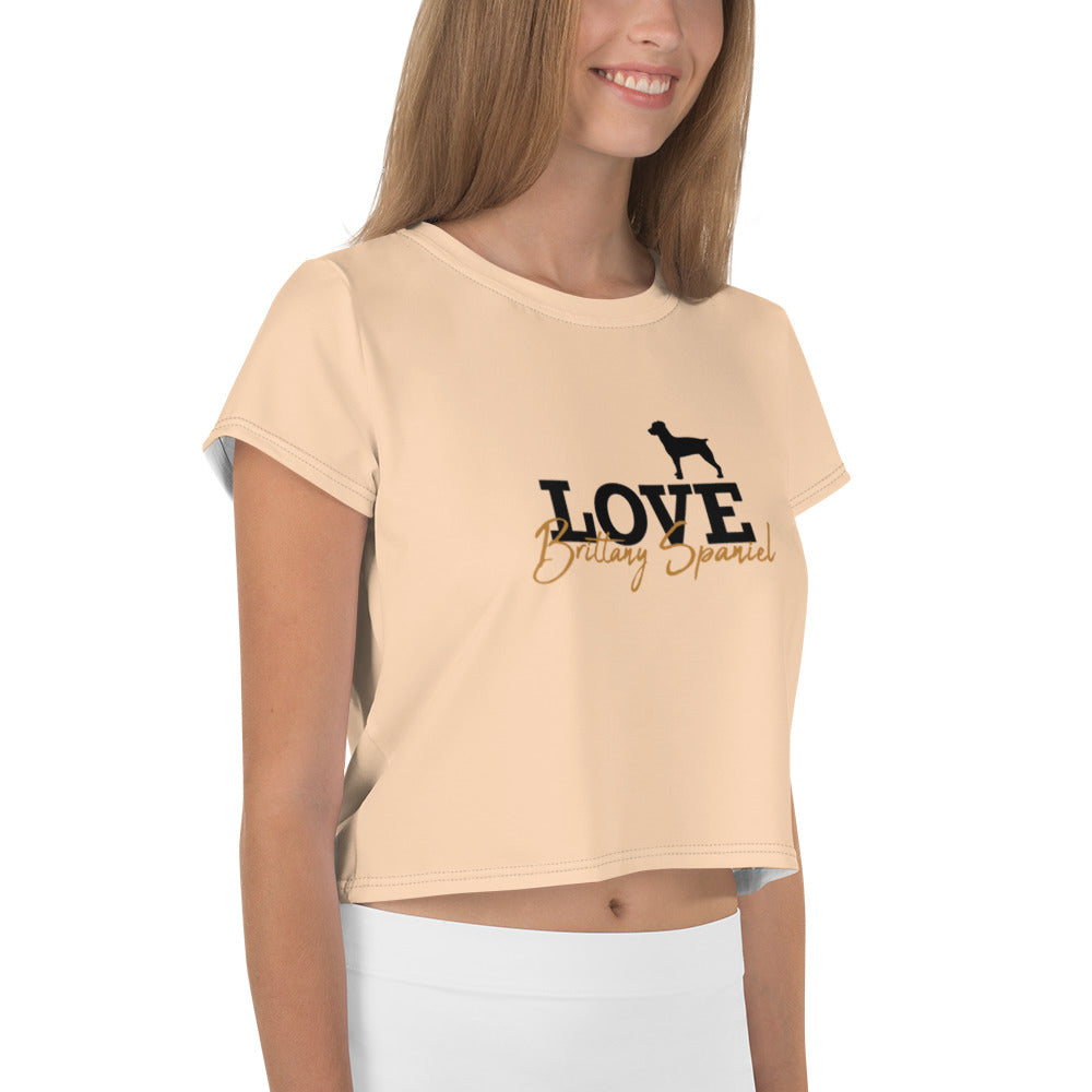 LOVE BRITTANY SPANIEL - All-Over Print Crop Tee