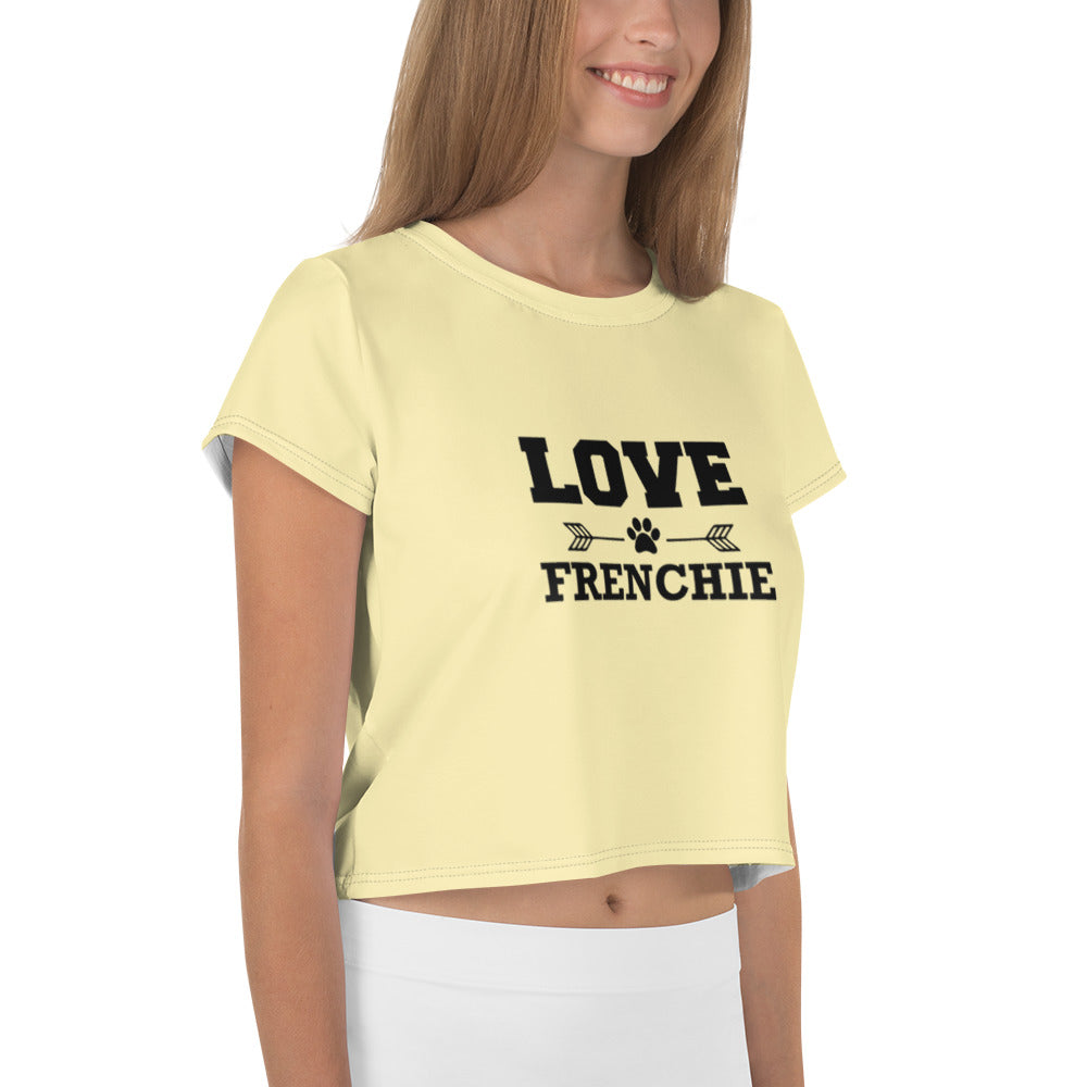 LOVE FRENCHIE - All-Over Print Crop Tee