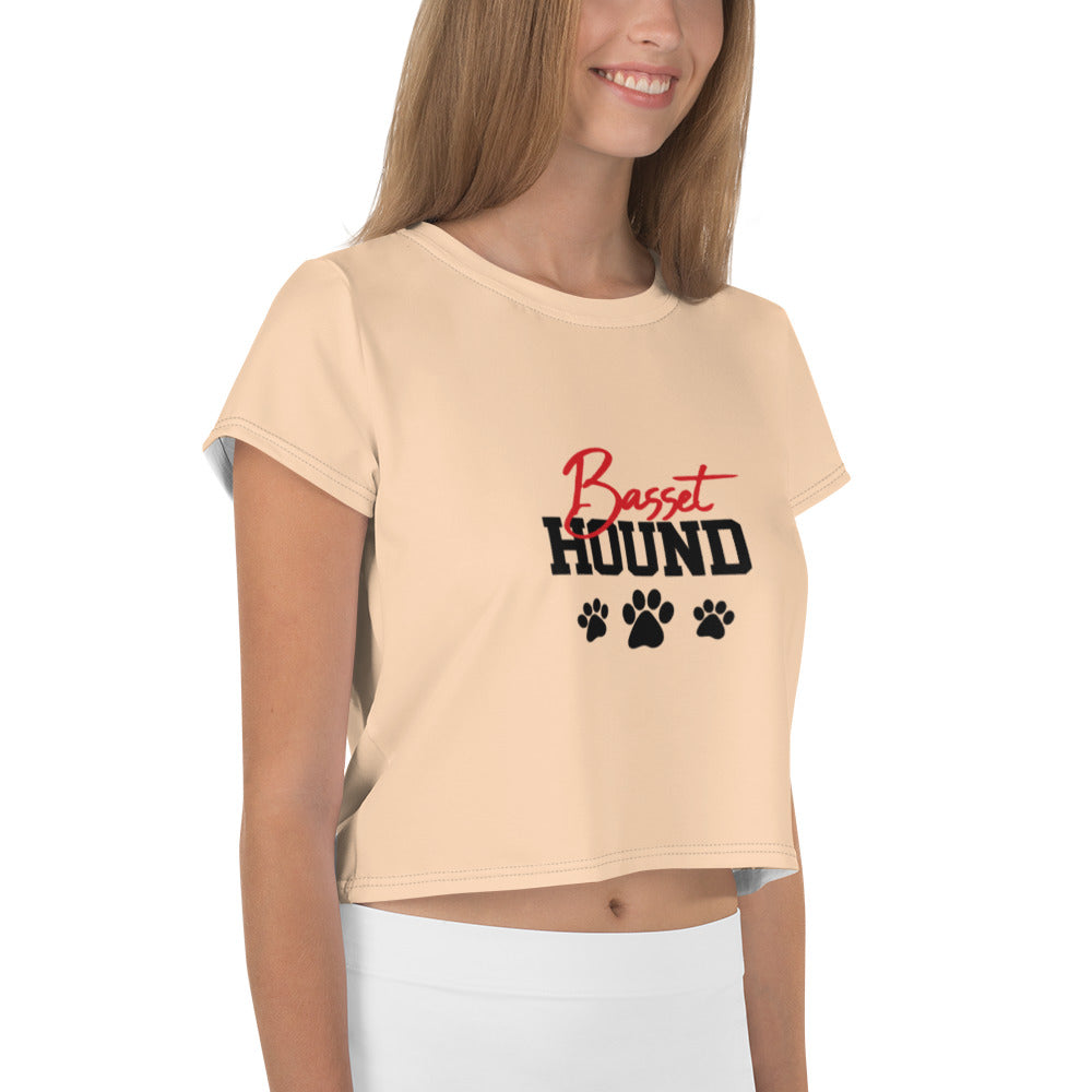BASSET HOUND - All-Over Print Crop Tee
