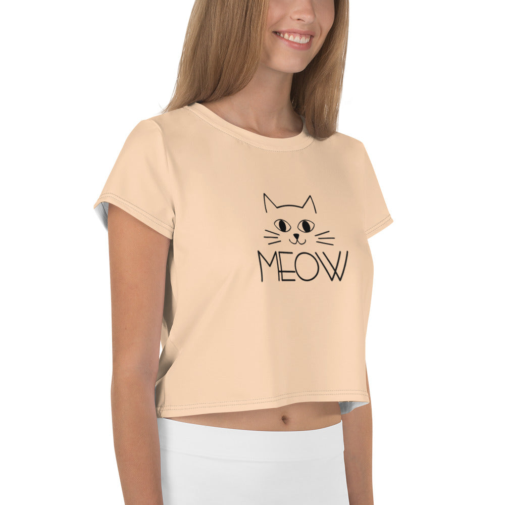 MEOW - All-Over Print Crop Tee