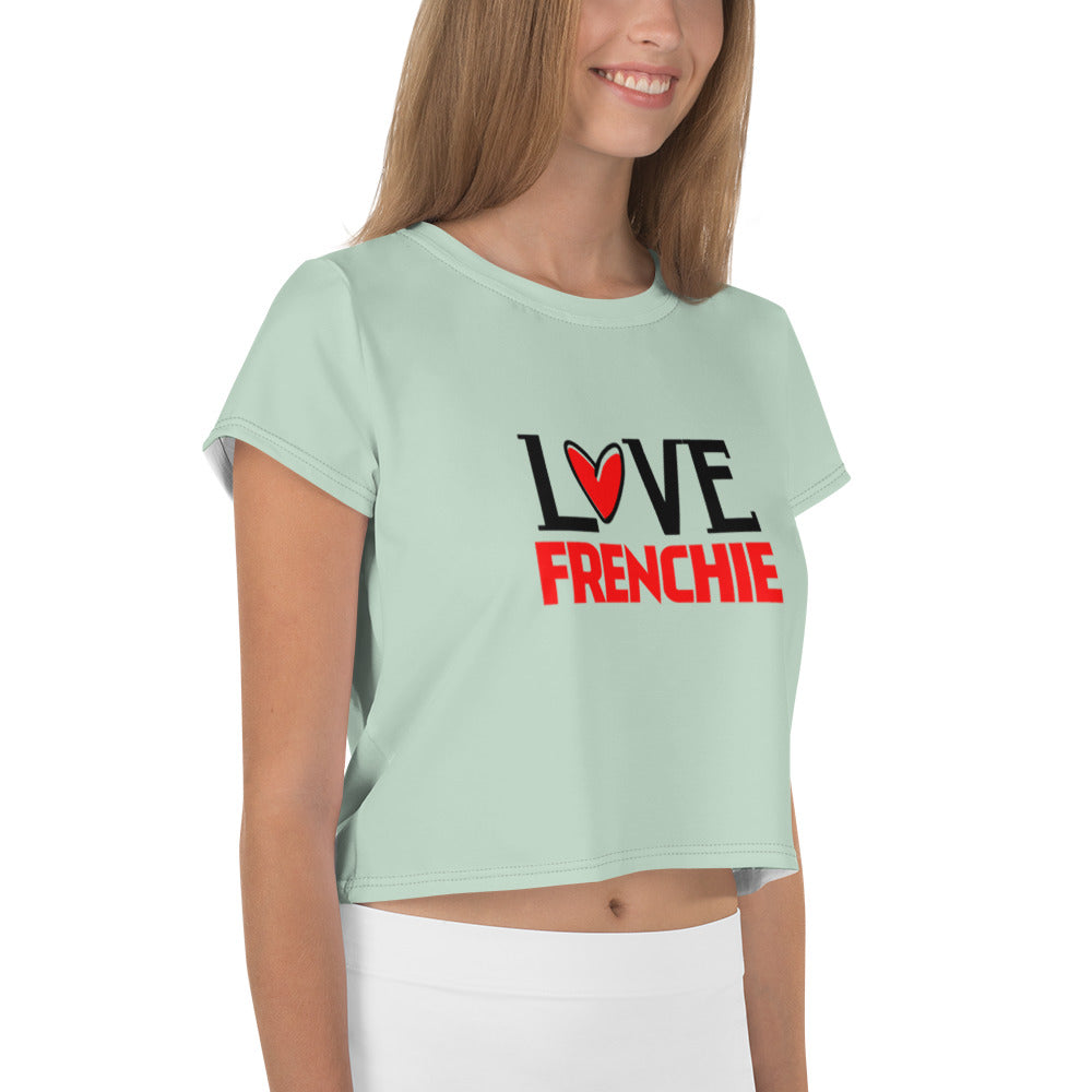 LOVE FRENCHIE - All-Over Print Crop Tee