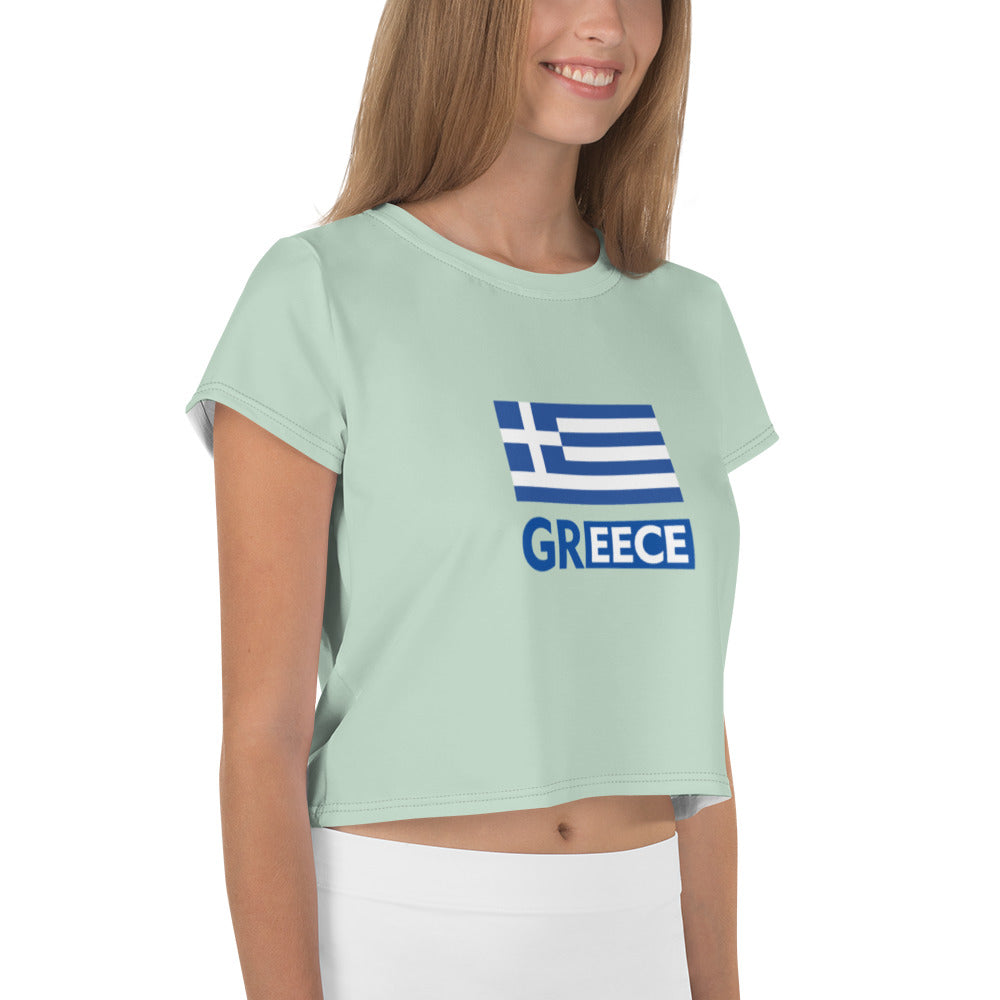 GREECE - All-Over Print Crop Tee