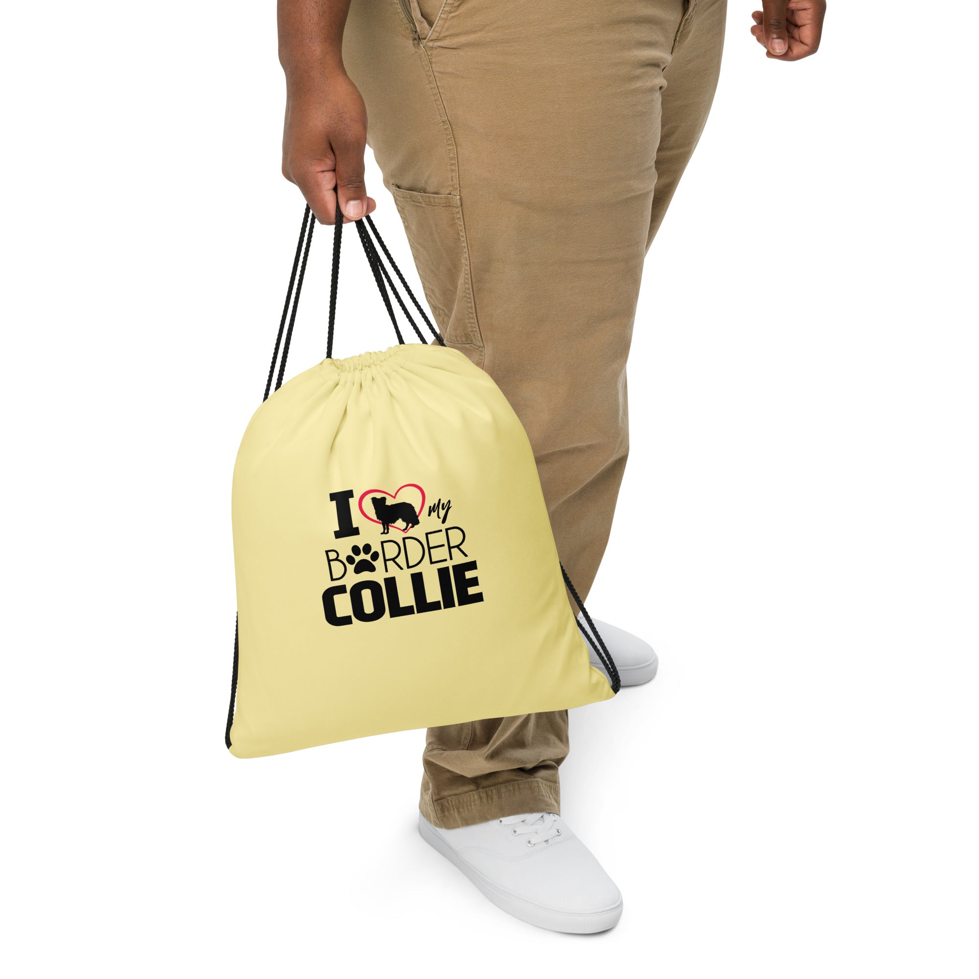 I LOVE MY BORDER COLLIE - Drawstring bag