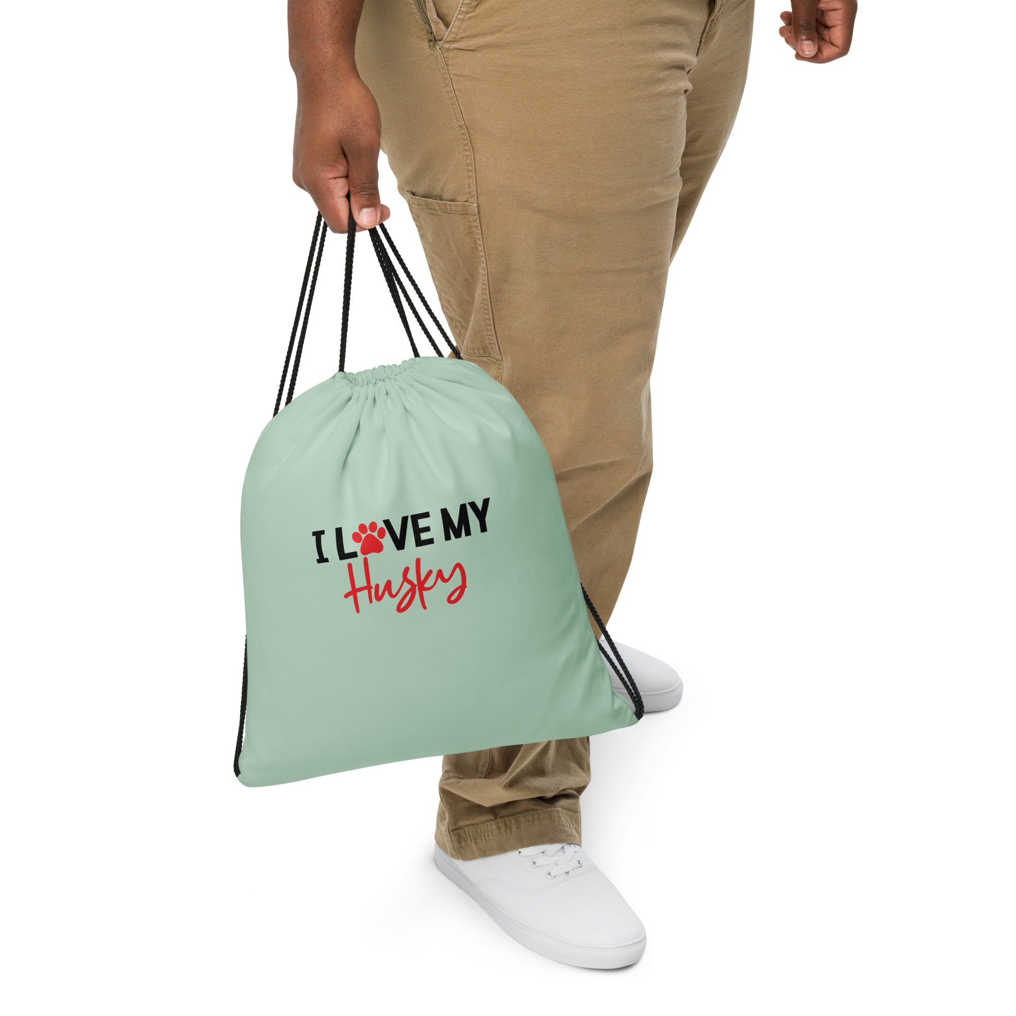 I LOVE MY HUSKY - Drawstring bag
