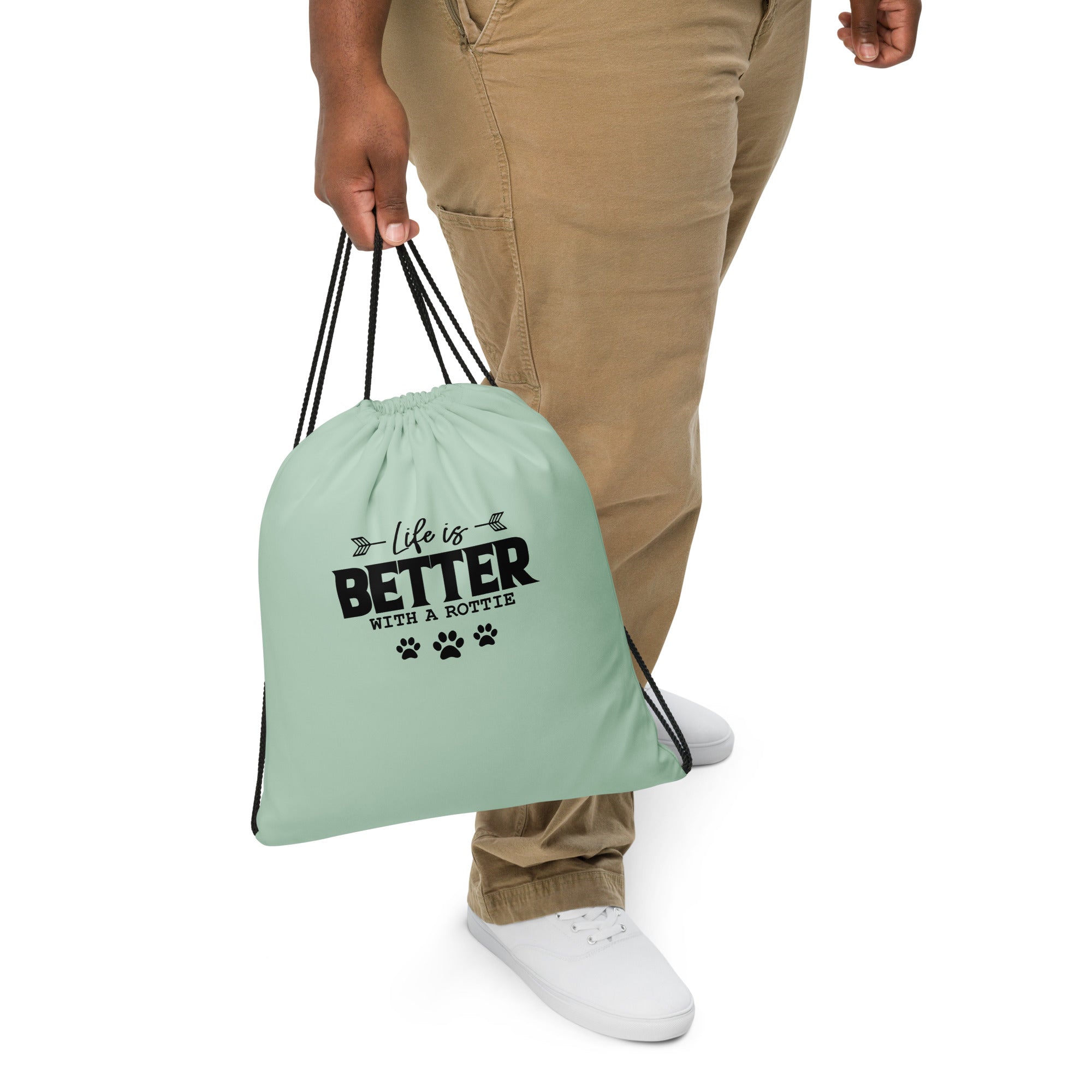 LIFE IS BETTER WITH A ROTTIE - Drawstring bag