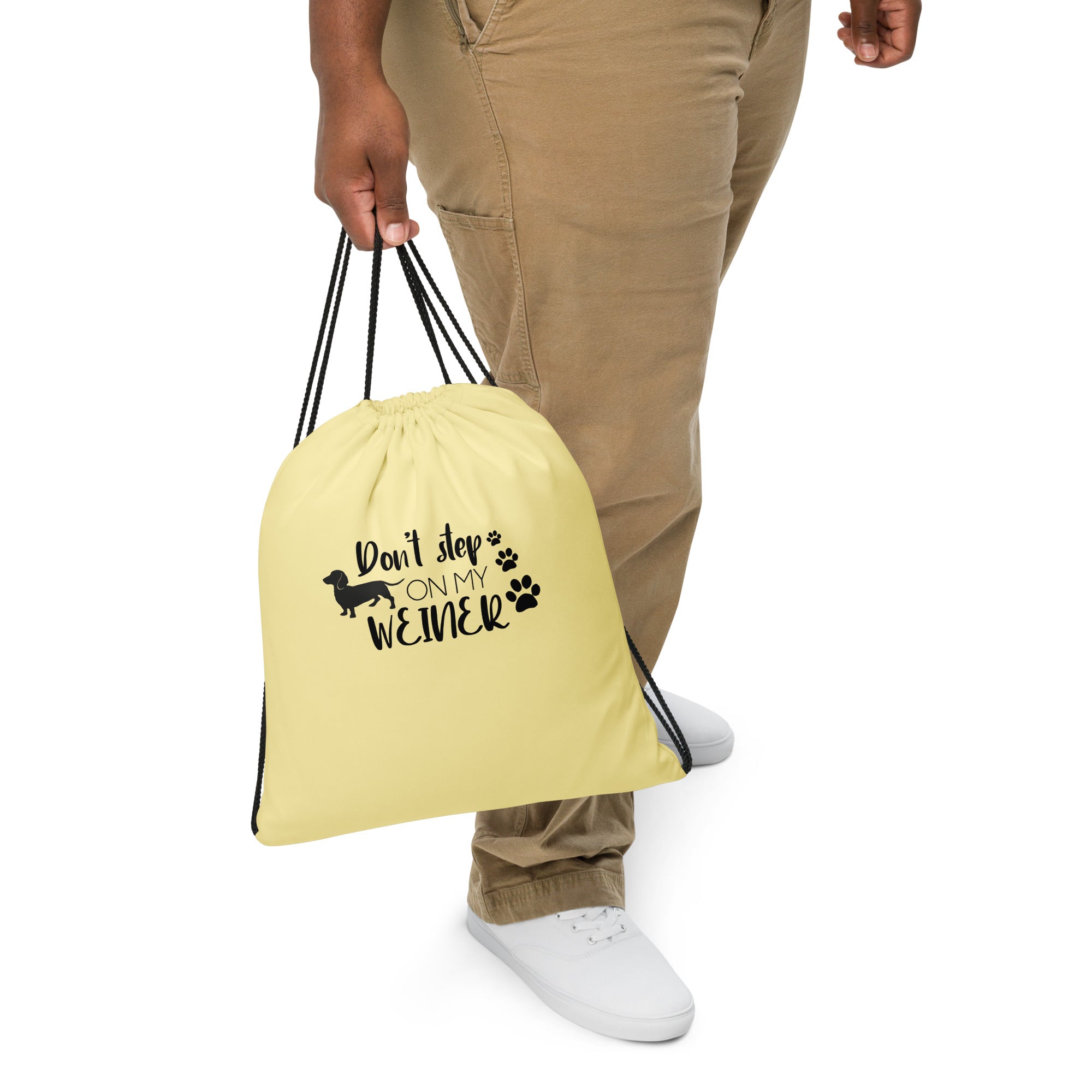 DON'T STEP ON MY WEINER - Drawstring bag