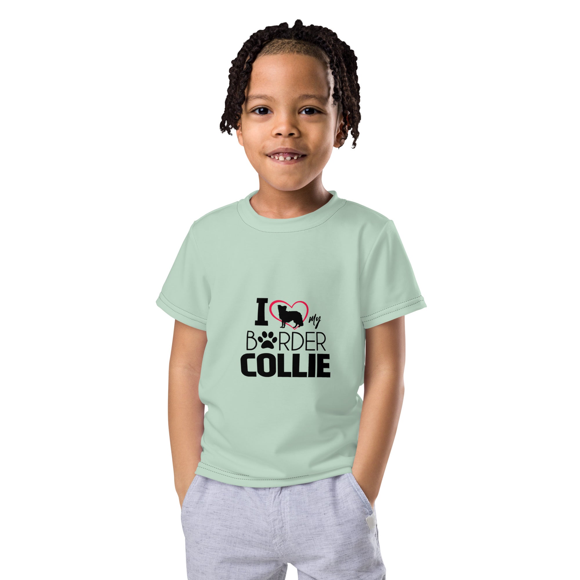 I LOVE MY BORDER COLLIE - Kids crew neck t-shirt