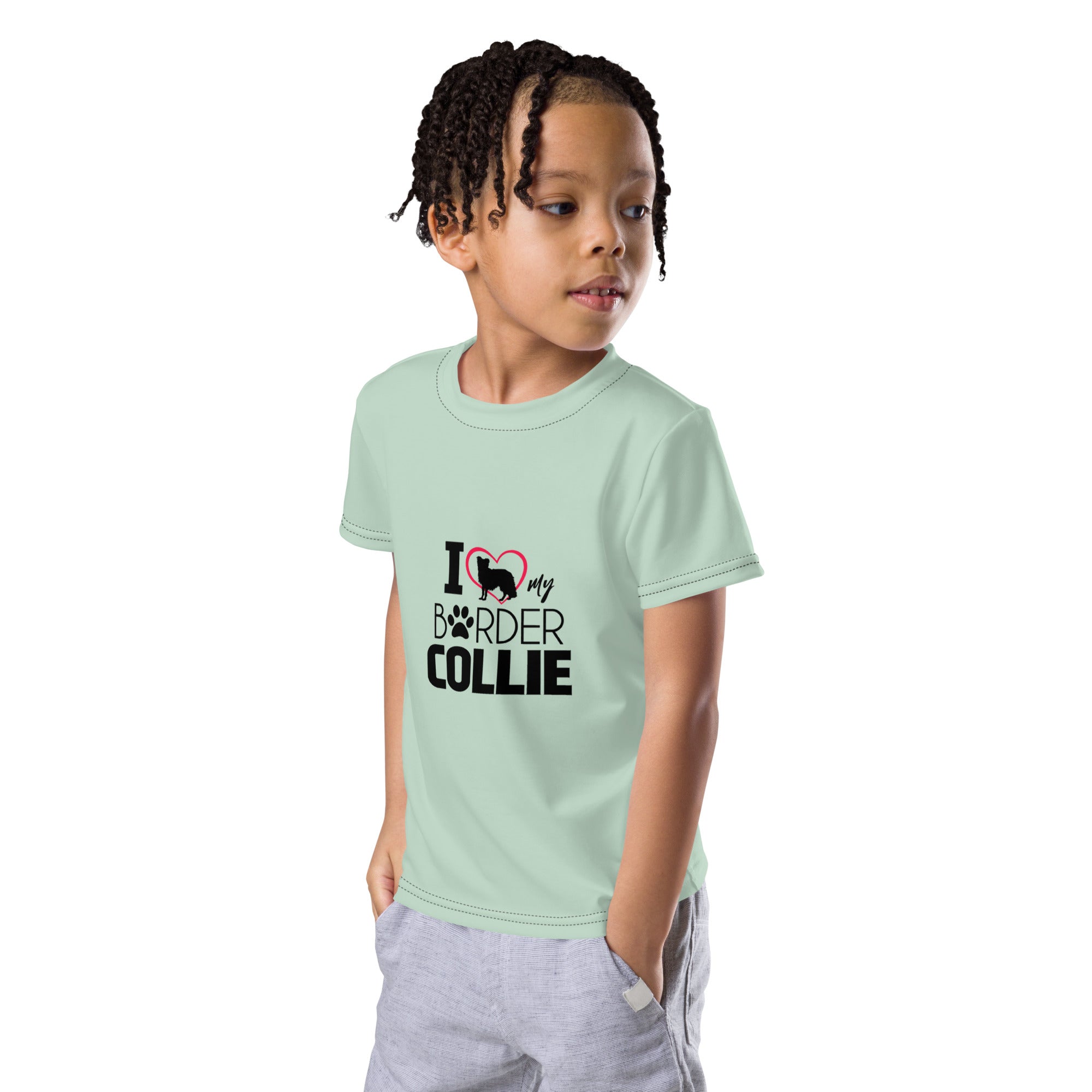 I LOVE MY BORDER COLLIE - Kids crew neck t-shirt