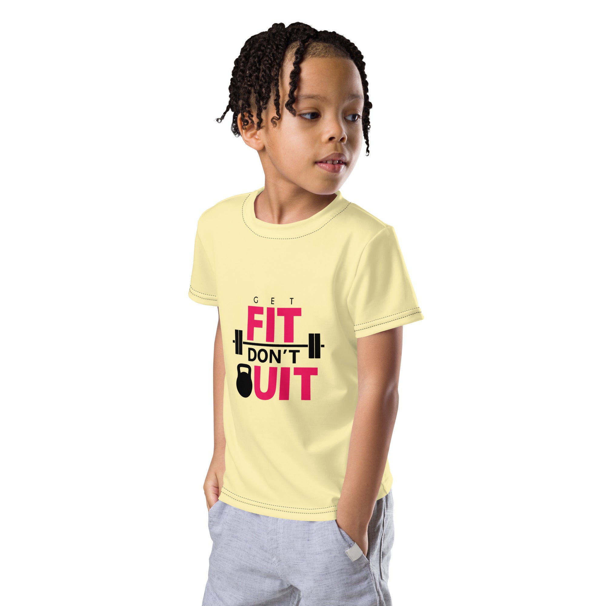 GET FIT DON'T QUIT - Kids crew neck t-shirt