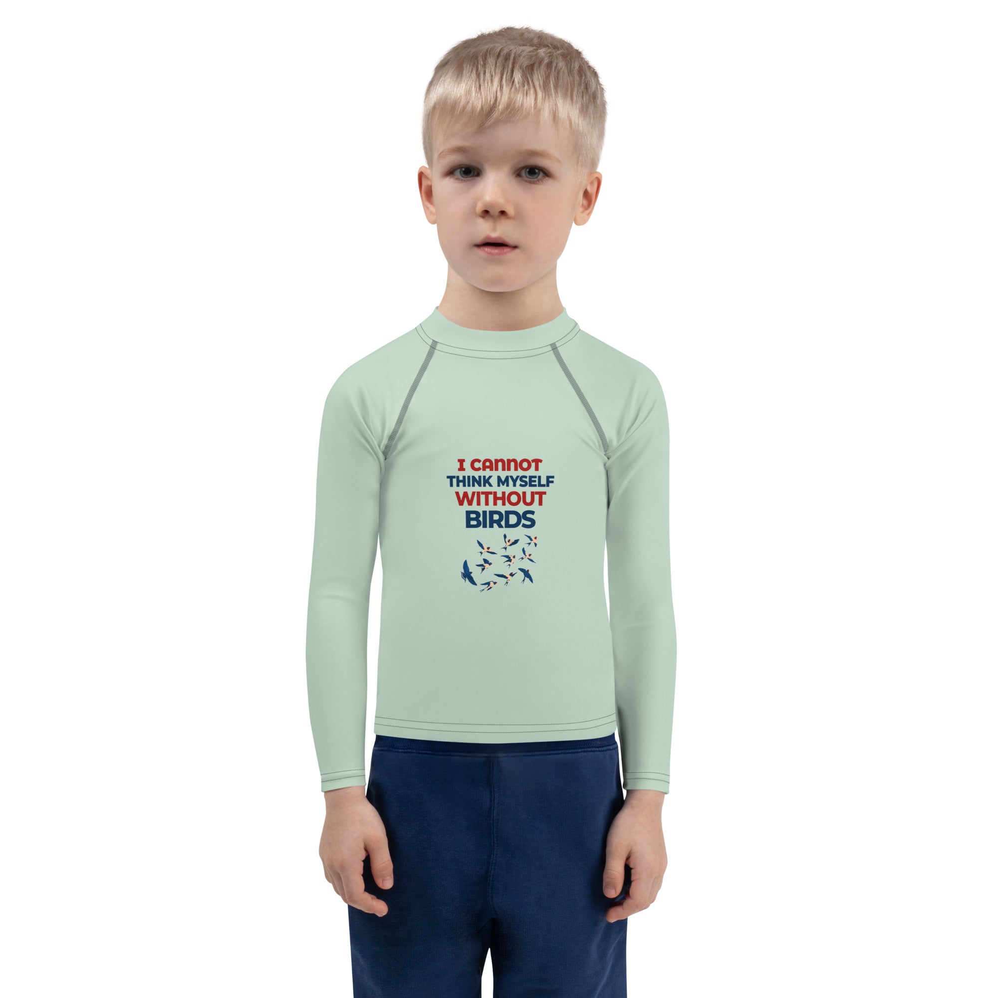 I CANNOT THINK MYSELF WITHOUT BIRDS - Kids Rash Guard