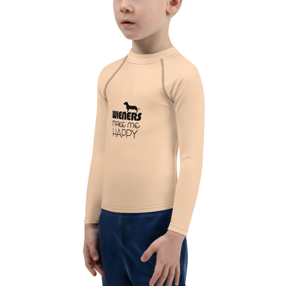 WIENERS MAKE ME HAPPY - Kids Rash Guard