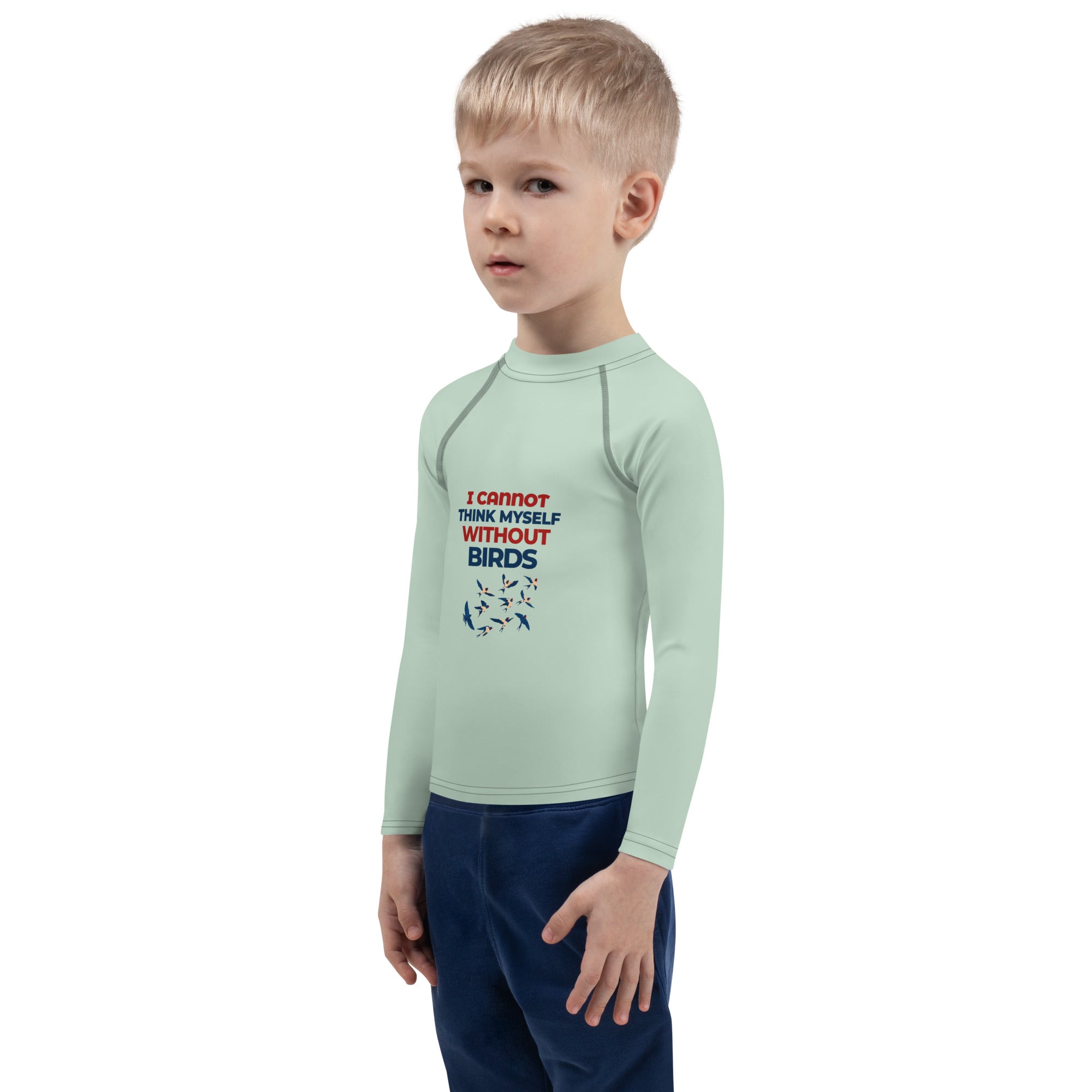 I CANNOT THINK MYSELF WITHOUT BIRDS - Kids Rash Guard