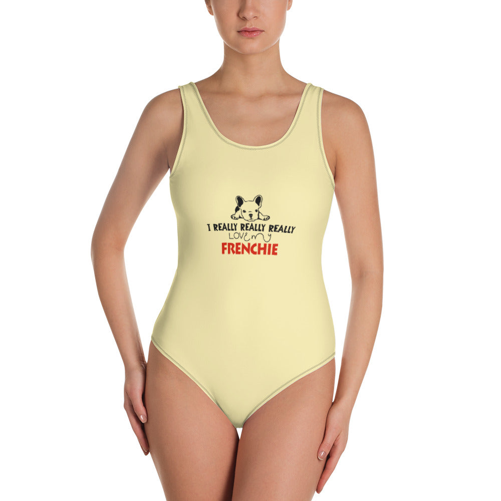 I REALLY LOVE MY FRENCHIE - One-Piece Swimsuit
