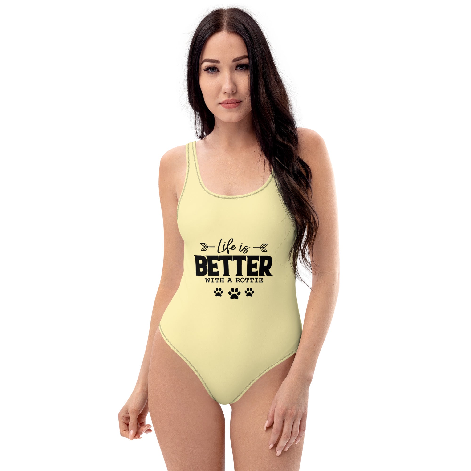 LIFE IS BETTER WITH A ROTTIE - One-Piece Swimsuit