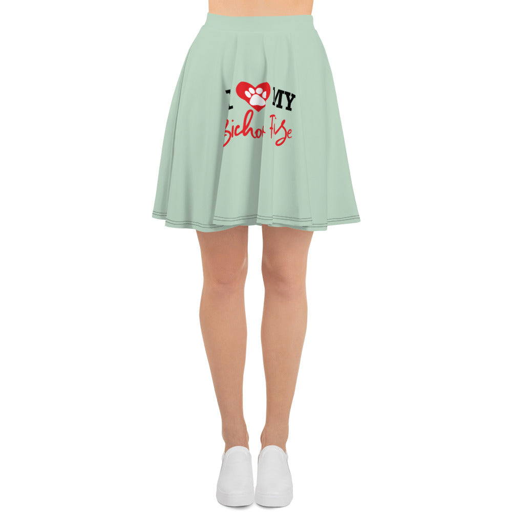 I LOVE MY BICHON FRISE - Skater Skirt