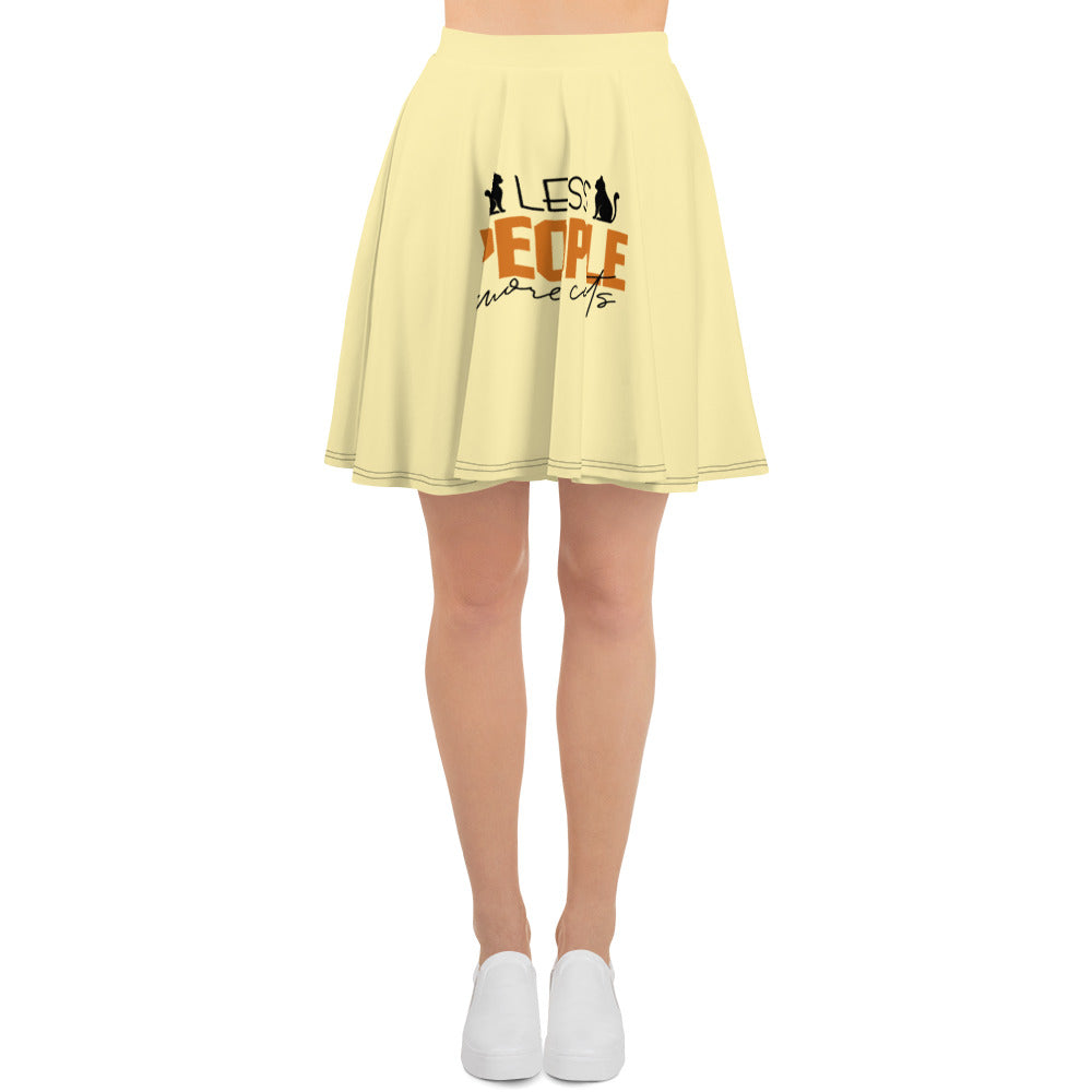 LESS PEOPLE MORE CATS - Skater Skirt