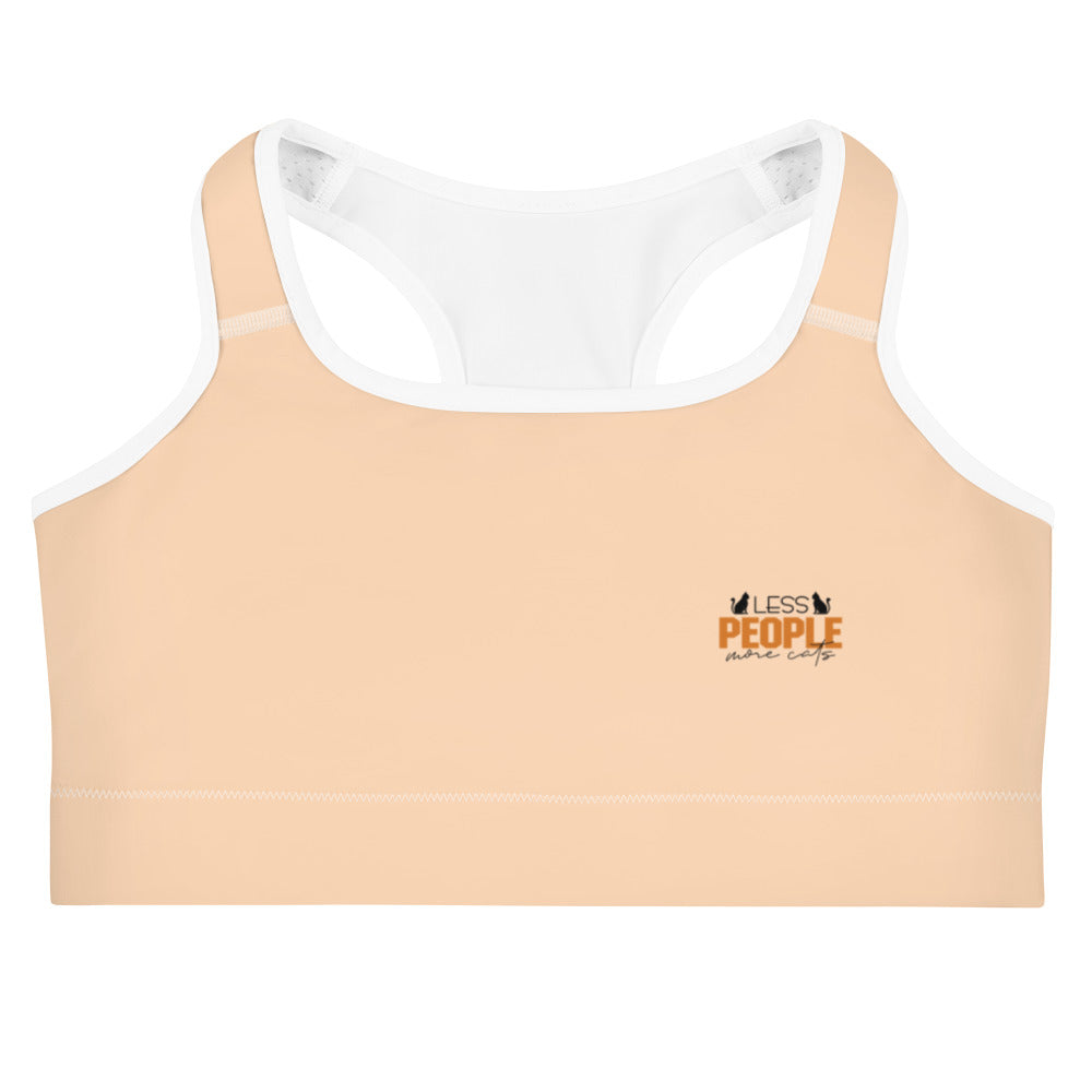 LESS PEOPLE MORE CATS - Sports bra