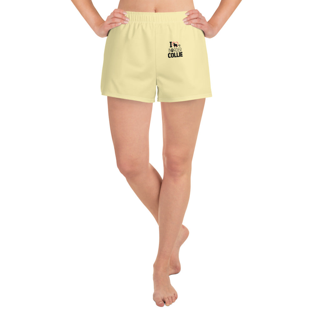 I LOVE MY BORDER COLLIE - Women’s Recycled Athletic Shorts