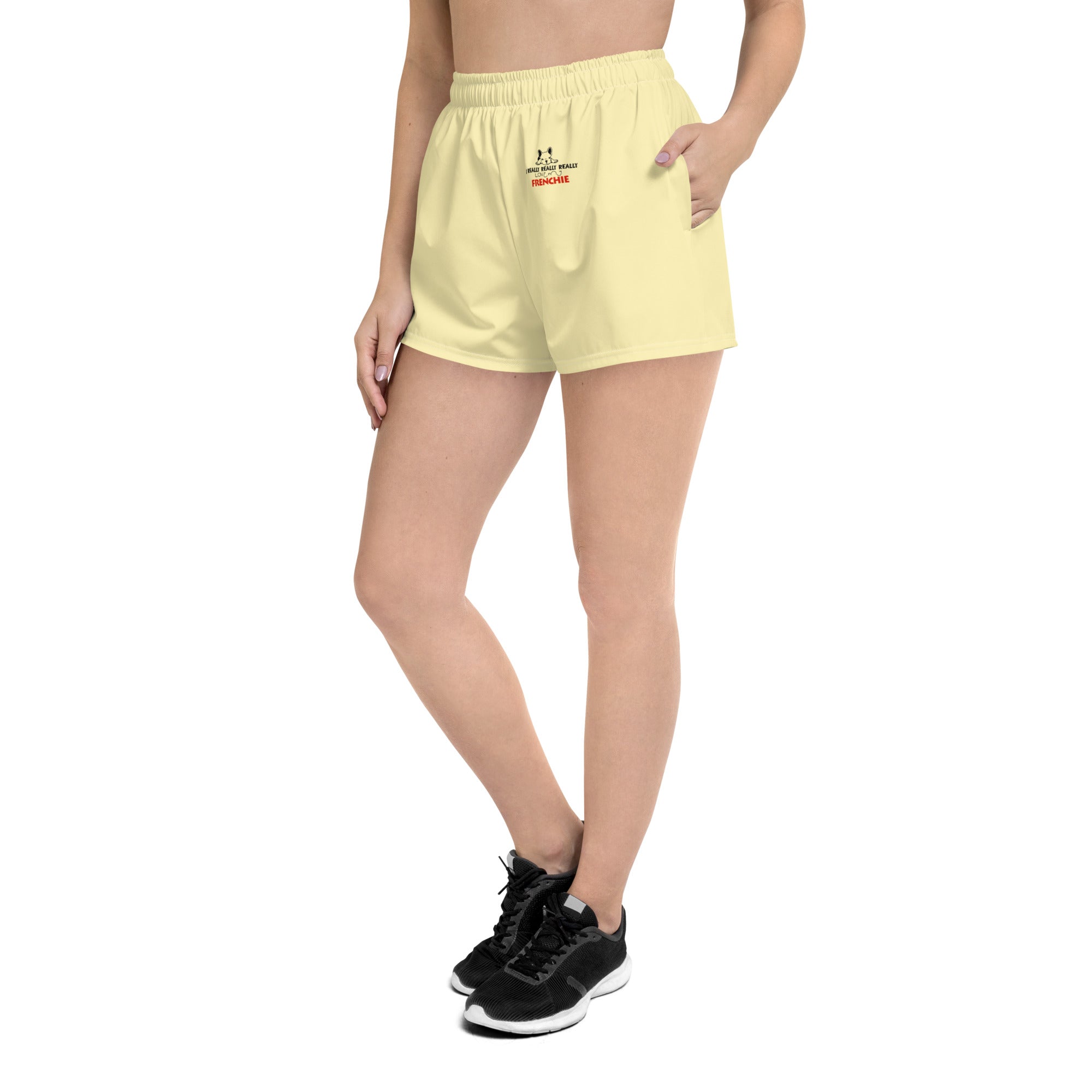 I REALLY LOVE MY FRENCHIE - Women’s Recycled Athletic Shorts