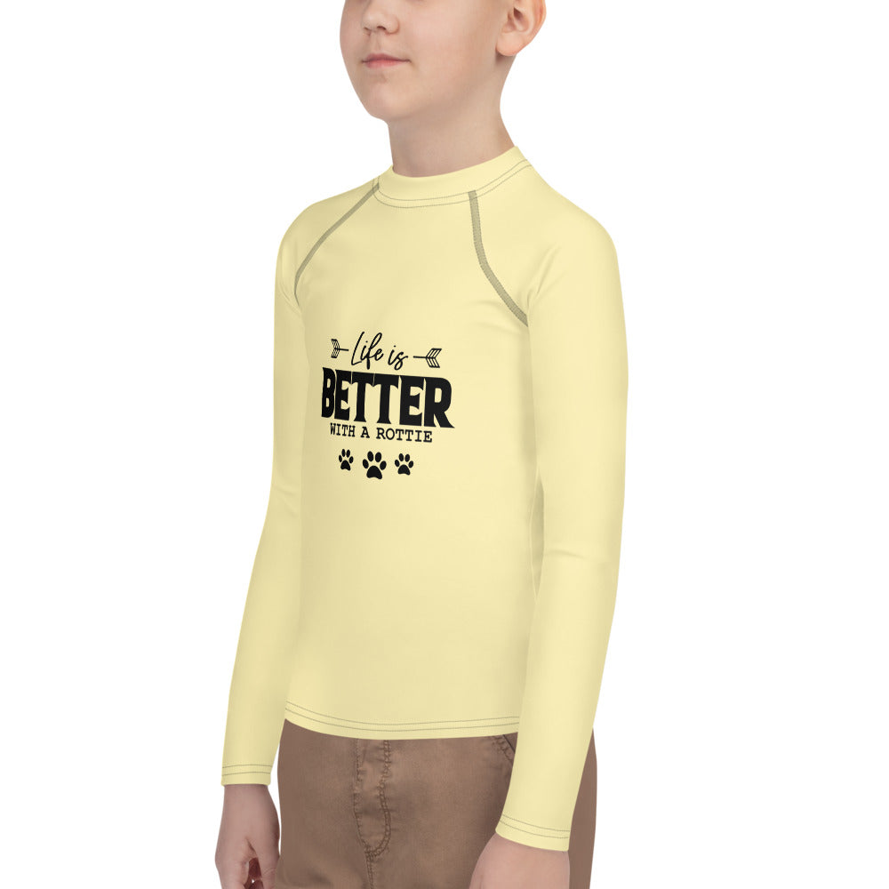 LIFE IS BETTER WITH A ROTTIE - Youth Rash Guard