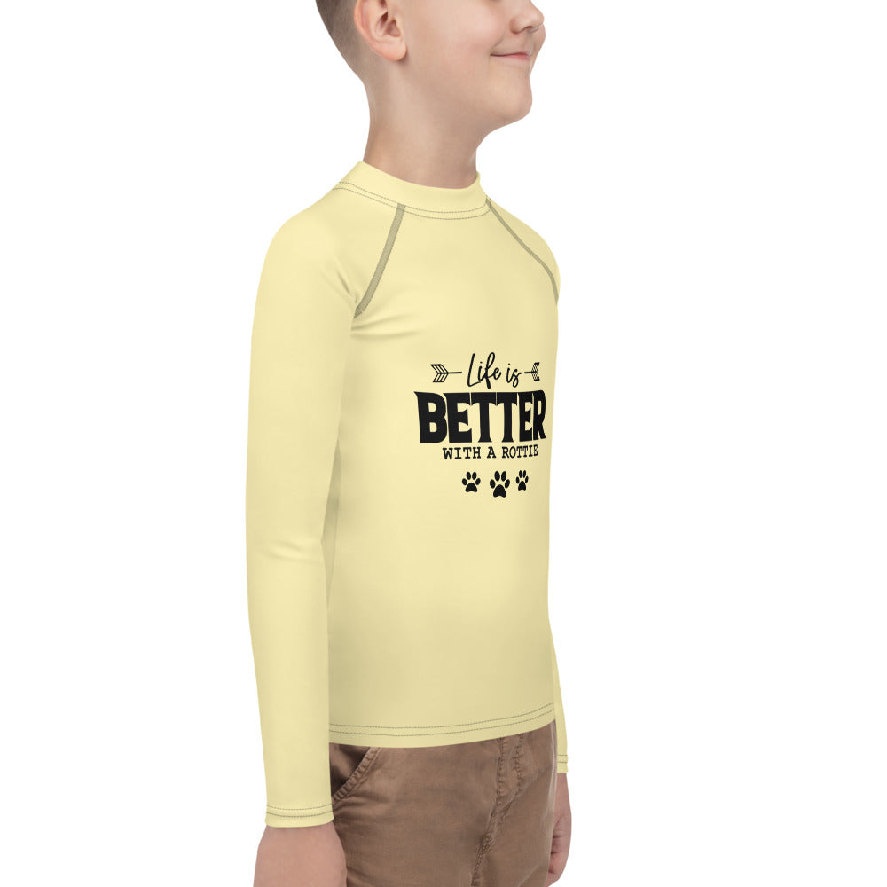 LIFE IS BETTER WITH A ROTTIE - Youth Rash Guard