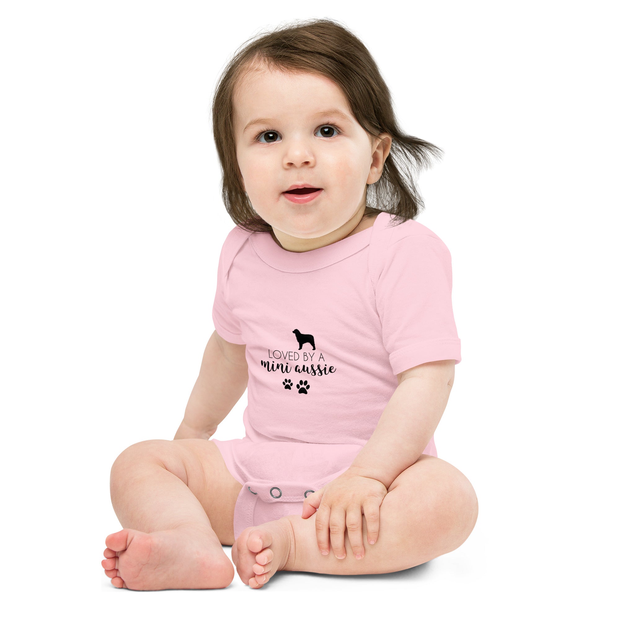 LOVED BY A MINI AUSSIE - Baby short sleeve one piece