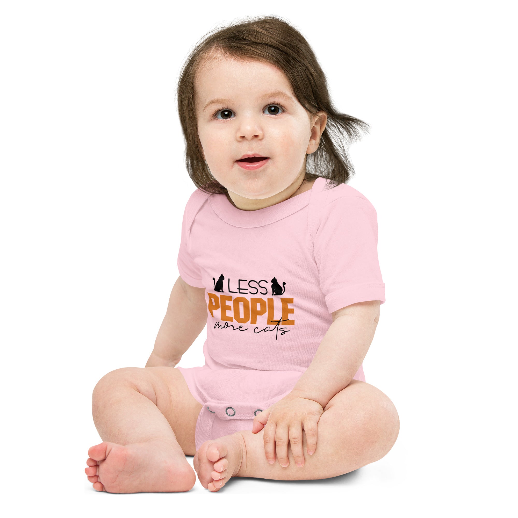 LESS PEOPLE MORE CATS - Baby short sleeve one piece