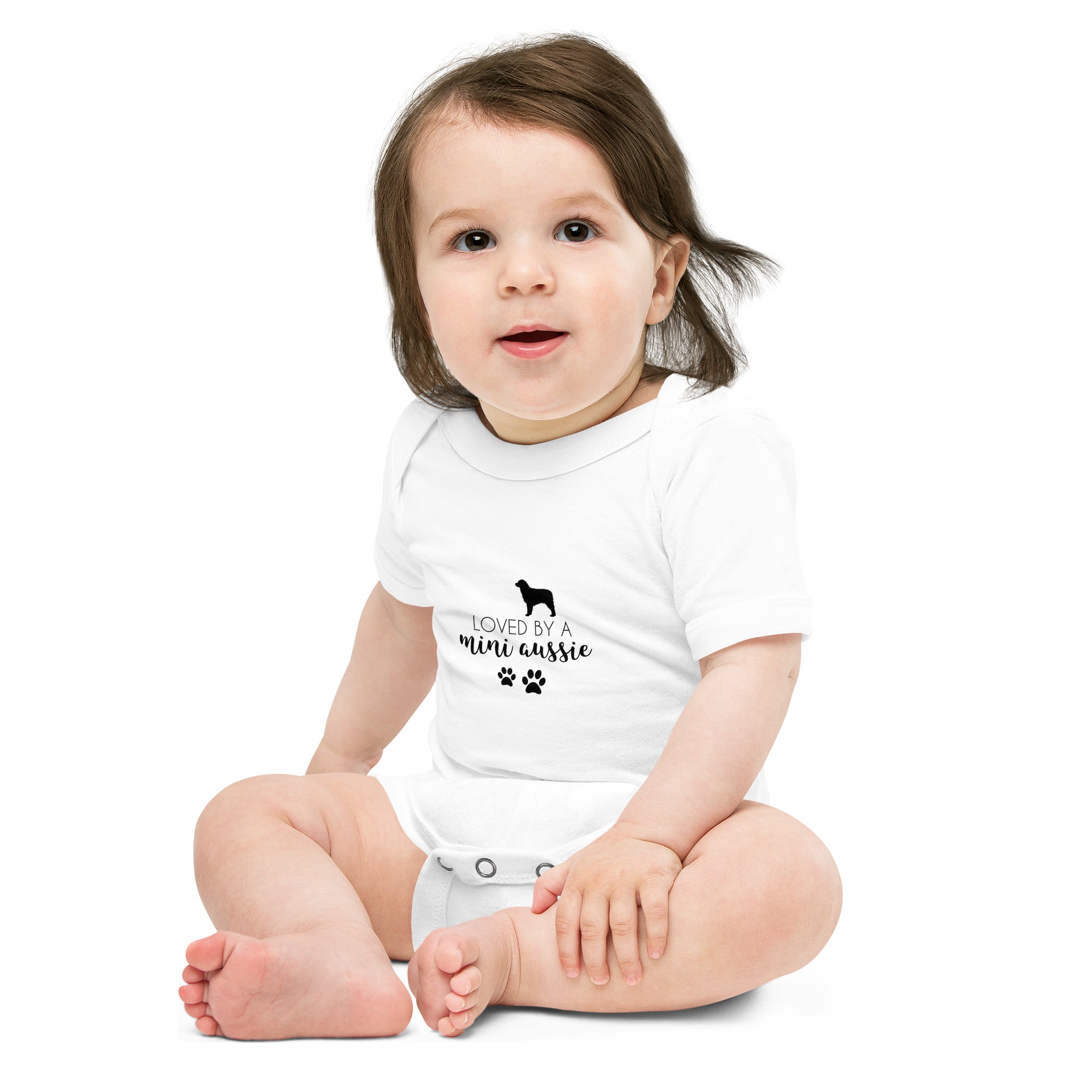 LOVED BY A MINI AUSSIE - Baby short sleeve one piece