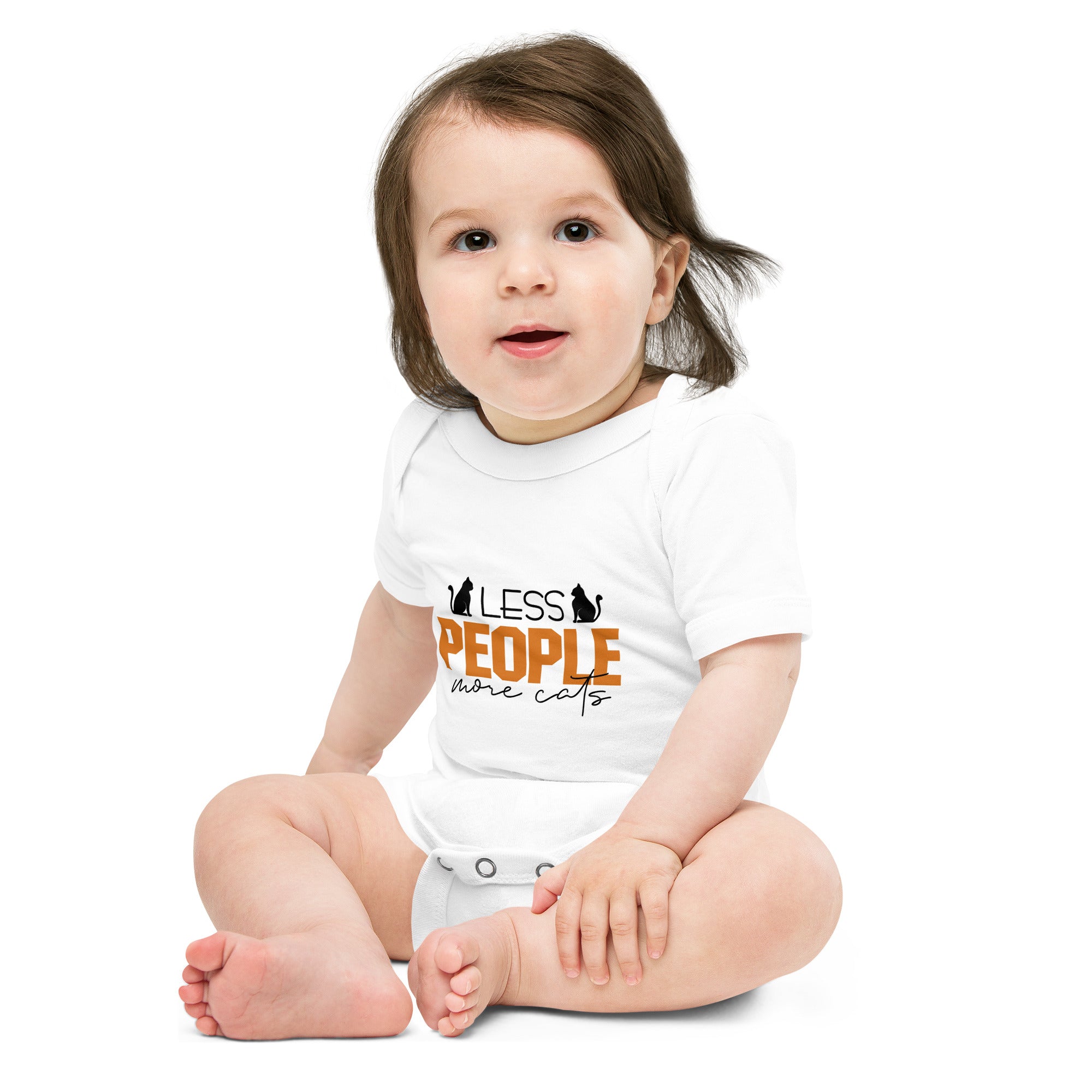 LESS PEOPLE MORE CATS - Baby short sleeve one piece