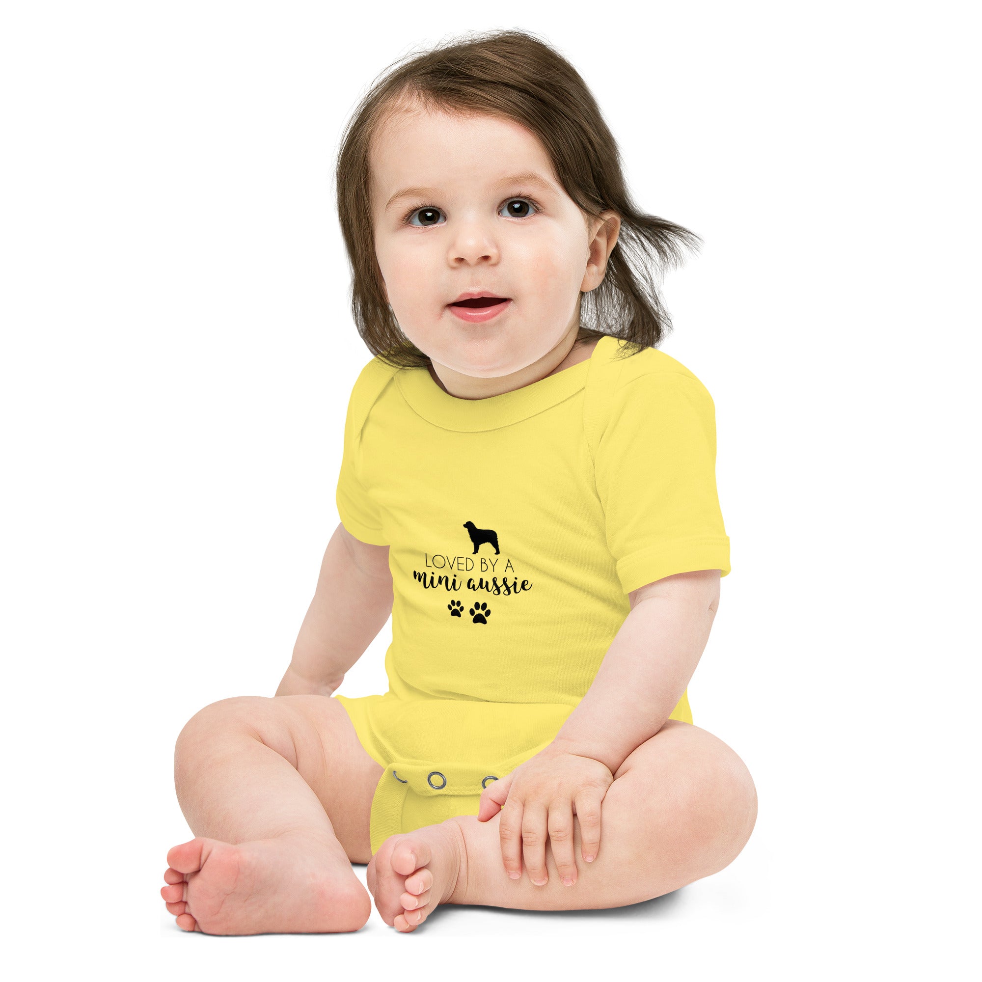 LOVED BY A MINI AUSSIE - Baby short sleeve one piece