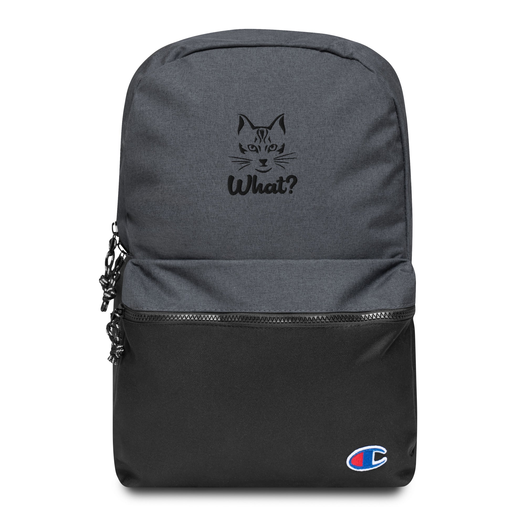 WHAT? - Embroidered Champion Backpack