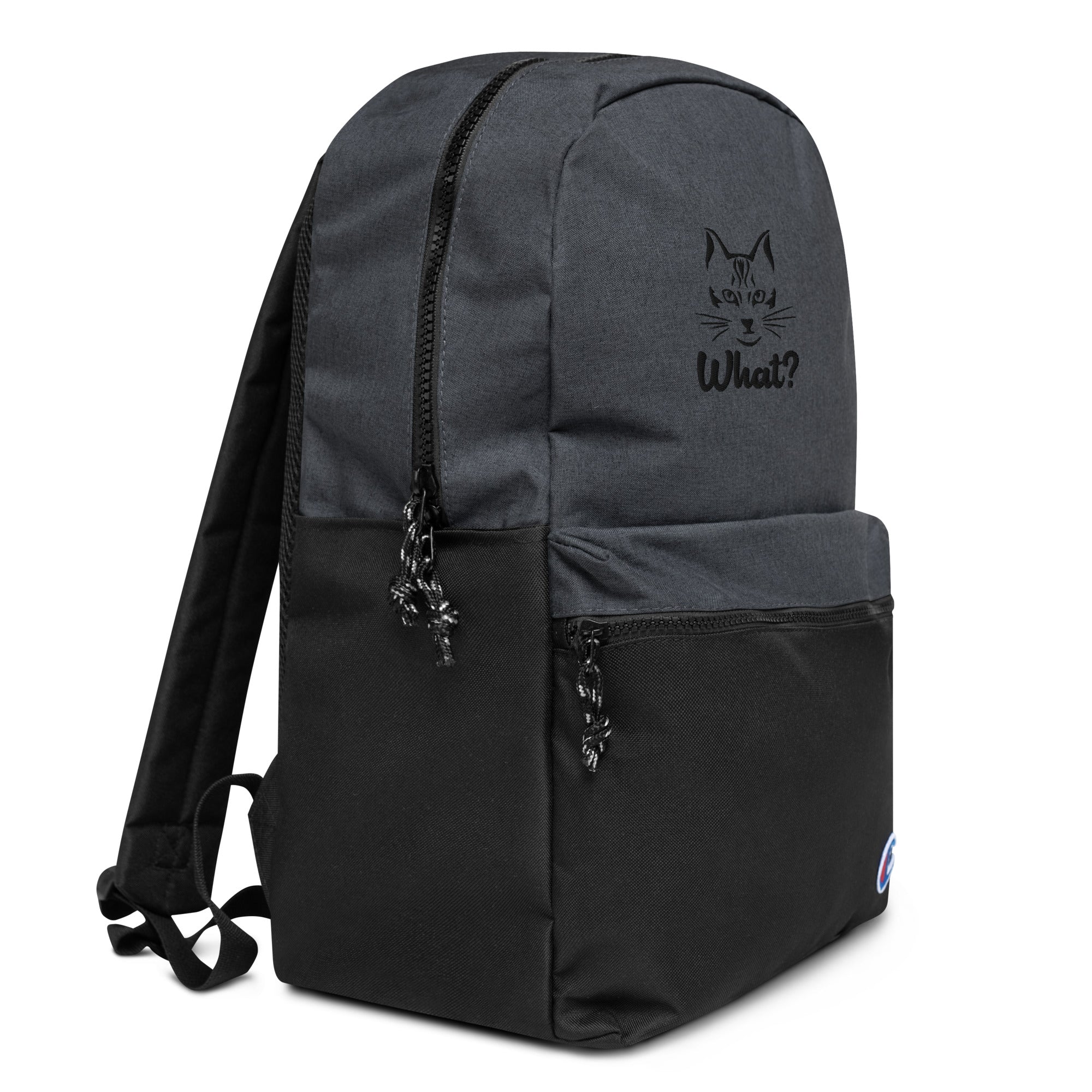 WHAT? - Embroidered Champion Backpack